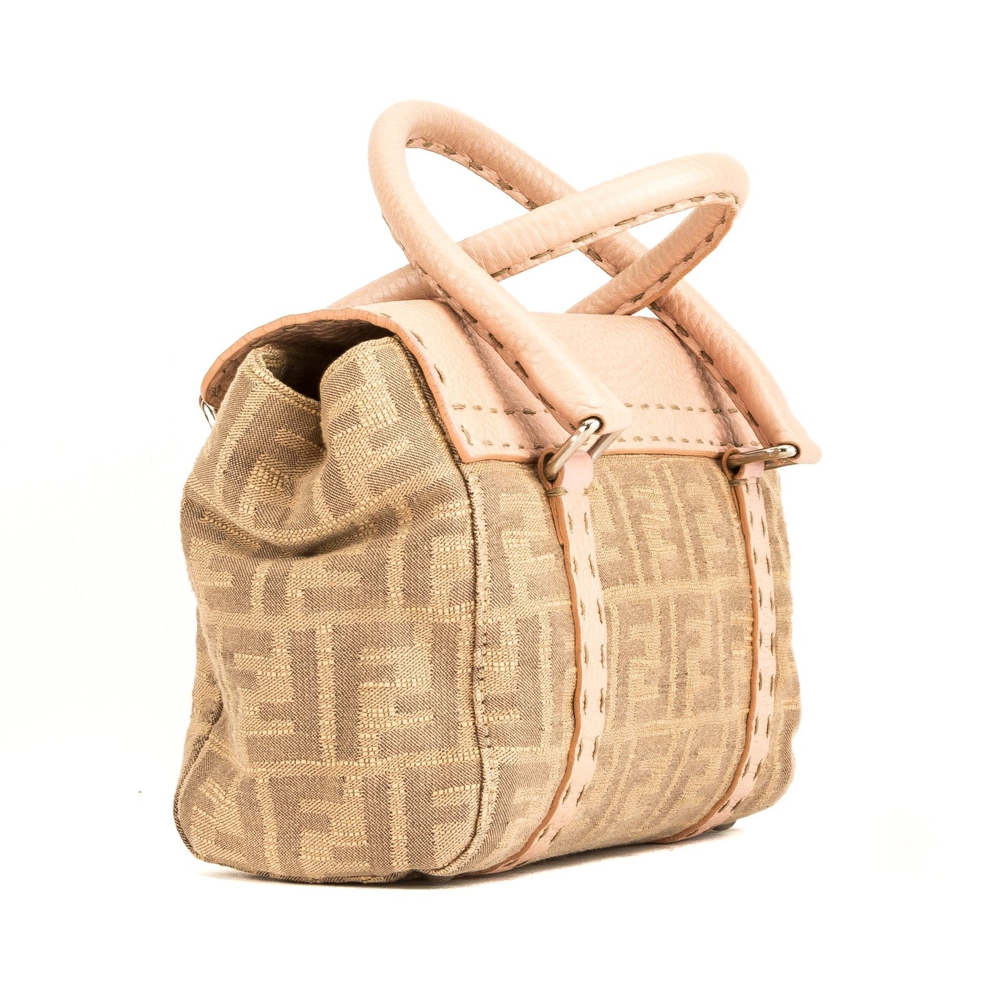 Fendi Pink/Tan Zucca Selleria Mini Linda ( )