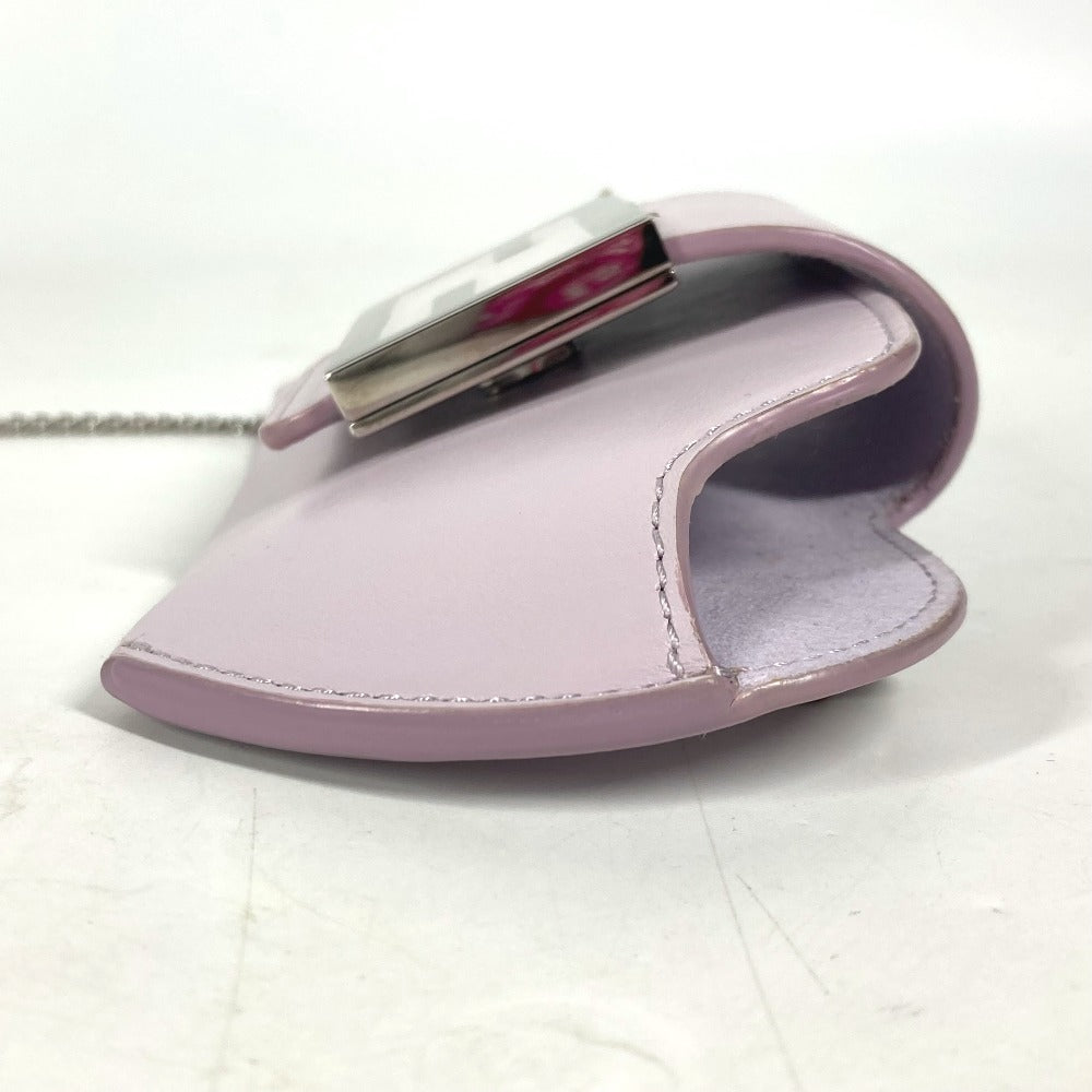 FENDI Pouch 7AS069 leather Light purple Eye Glasses Sunglasses Case FF logo glasses case Women