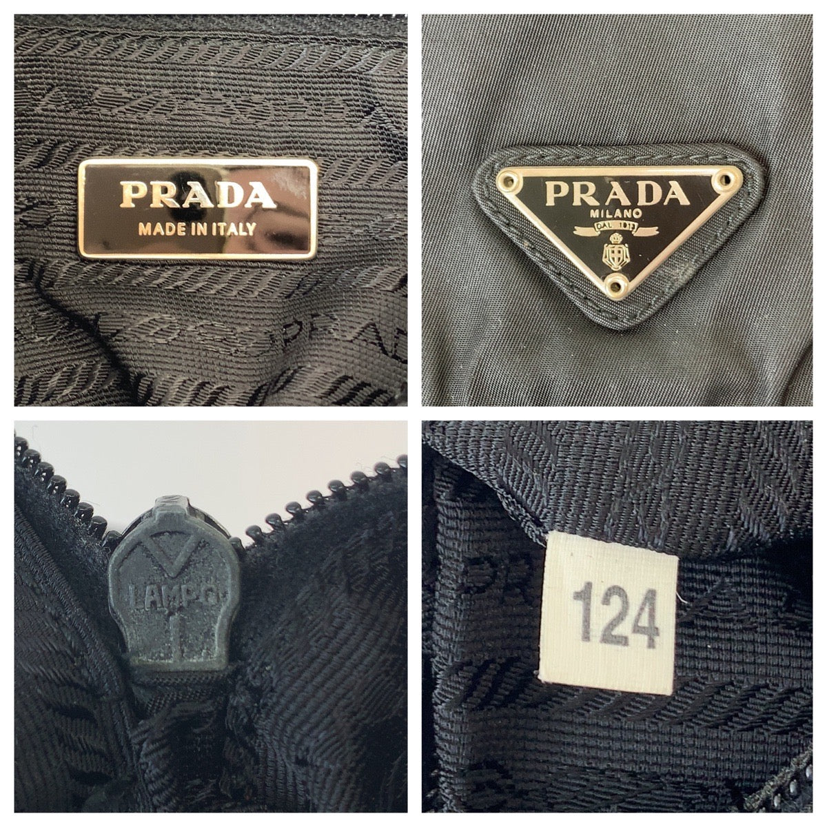 PRADA Shoulder Bag Nylon Black SilverMetal Test Triangle With logo