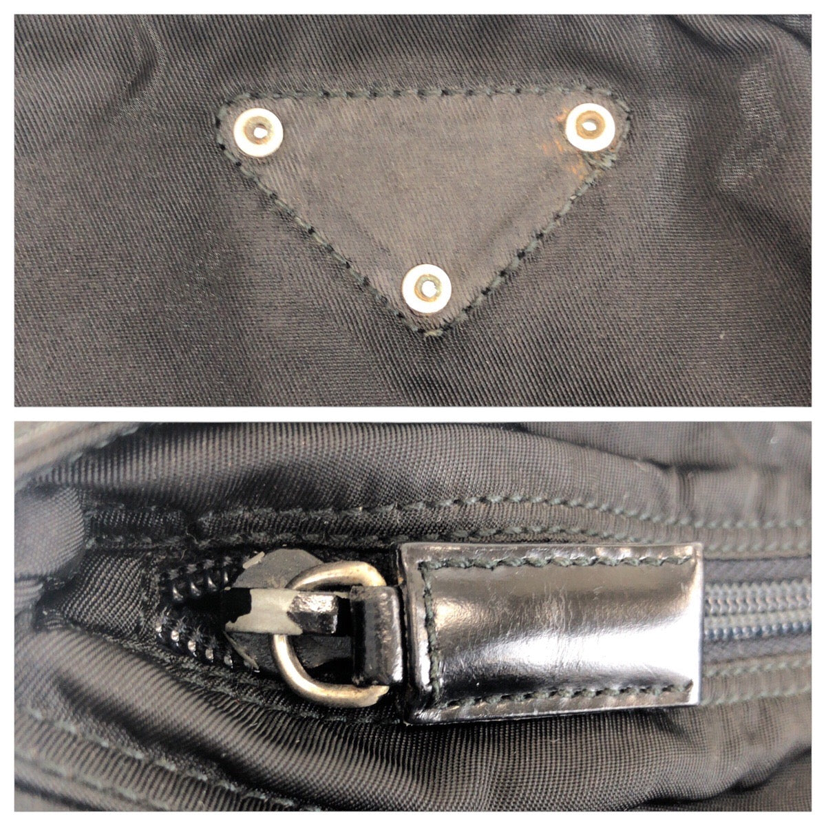 PRADA Shoulder Bag 42 Nylon Black SilverMetal Crossbody Shoulder Bag Unisex Test Triangle With logo Women(Unisex)