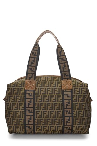 Fendi, Brown Canvas Zucca Weekender, Brown