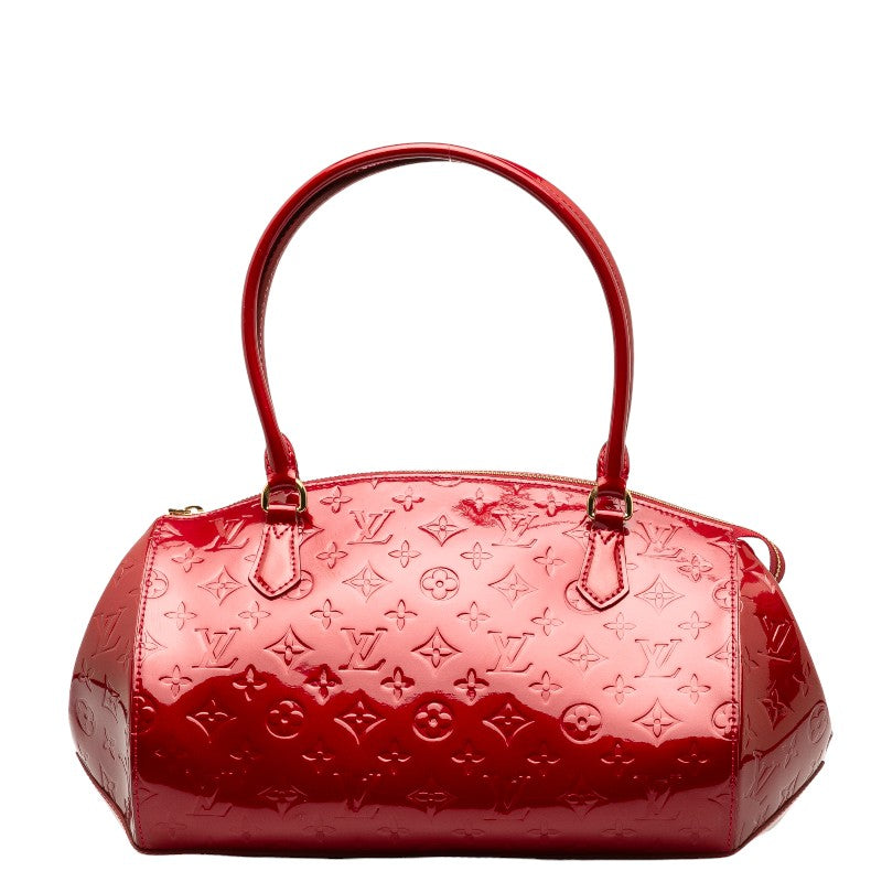 Louis Vuitton Sherwood GM Handbag Monogram Vernis Red Patent Leather Ladies