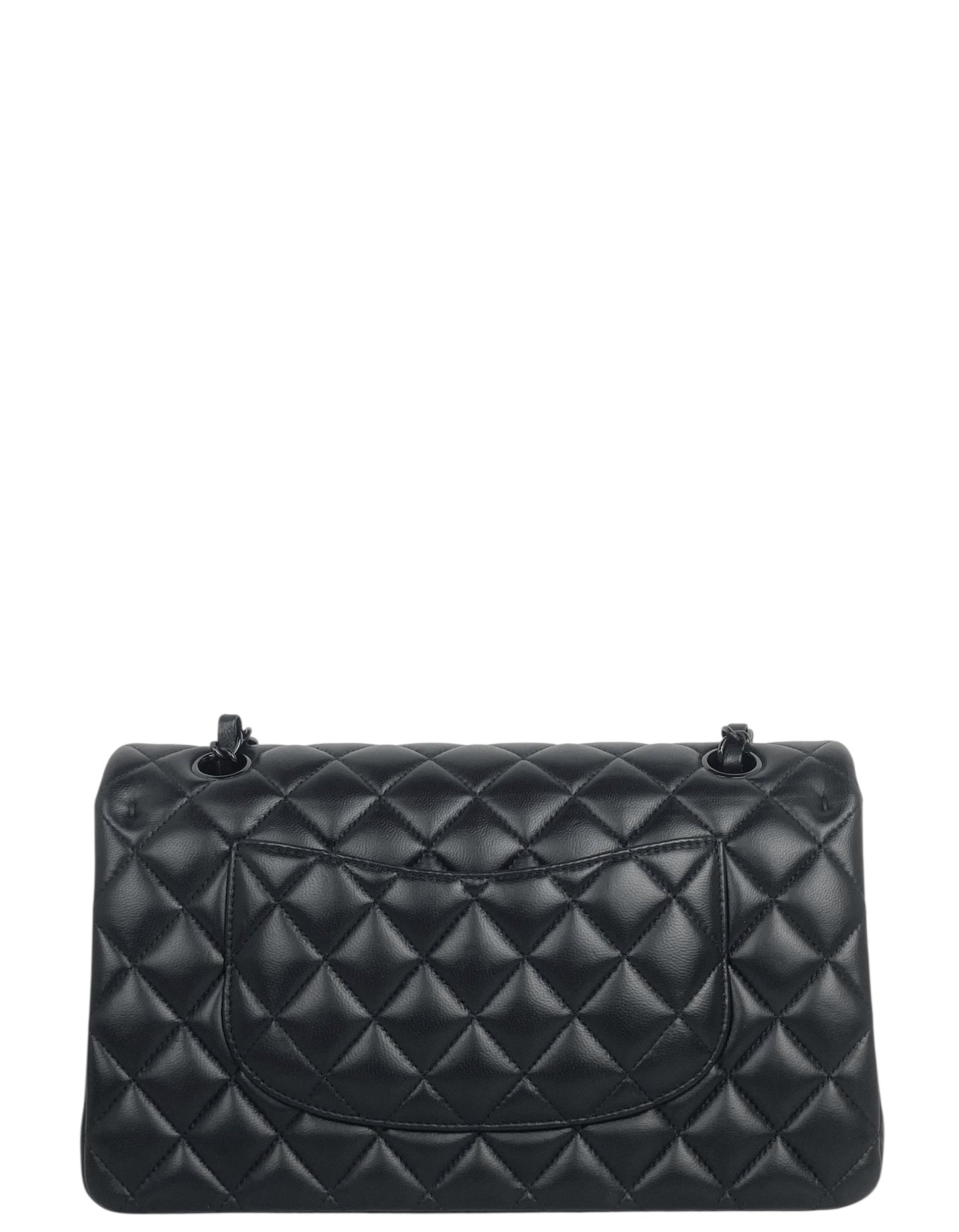 Chanel 2025 SO BLACK Lambskin Medium Double Flap Bag