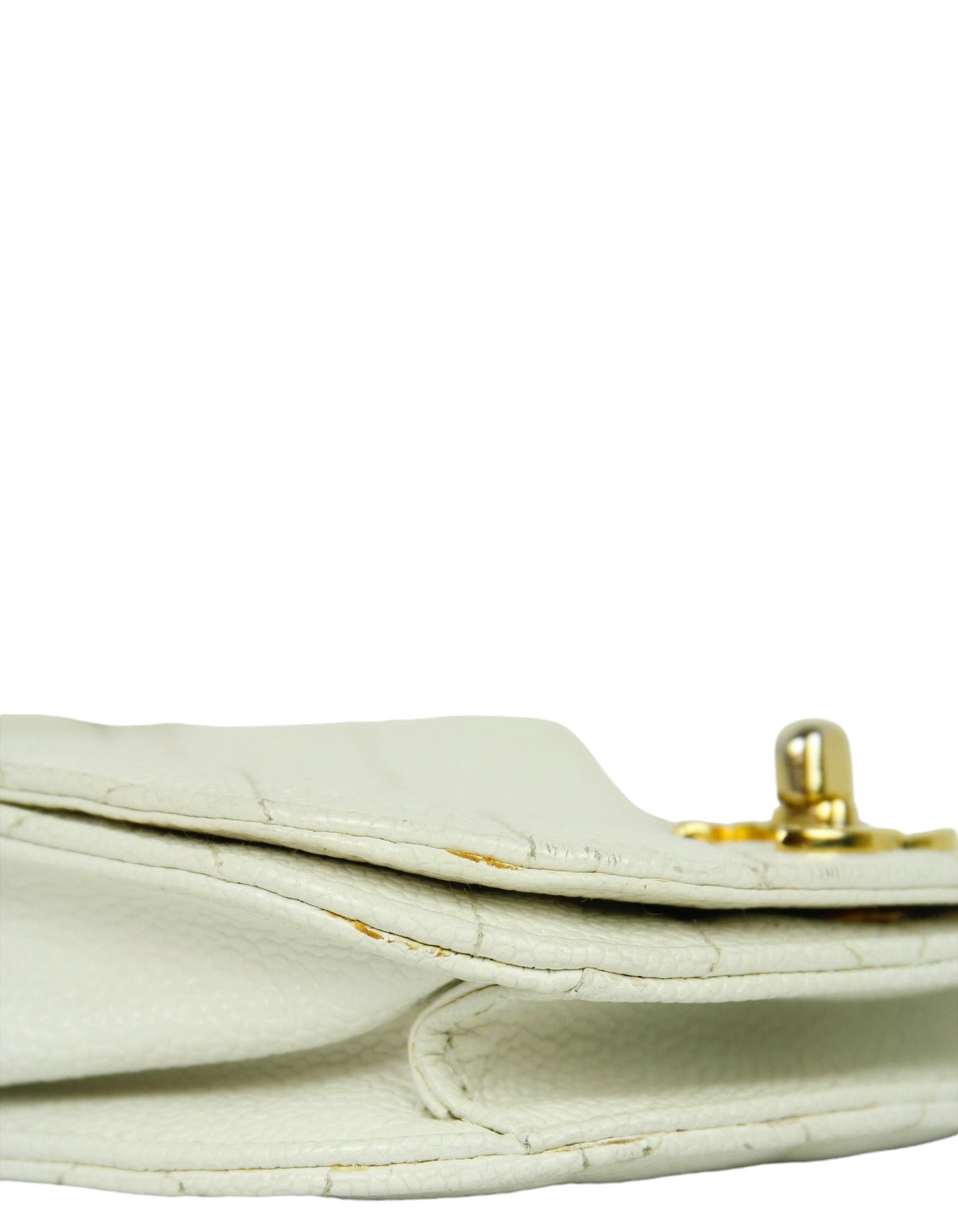 Chanel 1990s White Quilted Belt Bag sz 85/34"