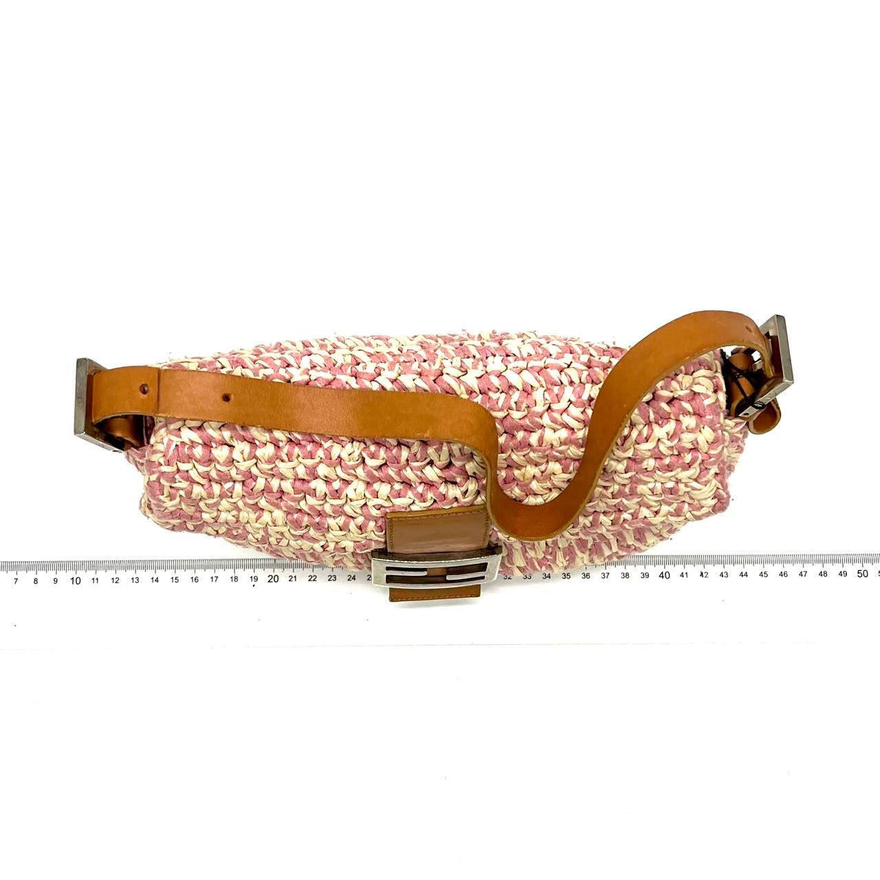 Fendi Baguette Raffia Straw Multicolor Shoulder Bag