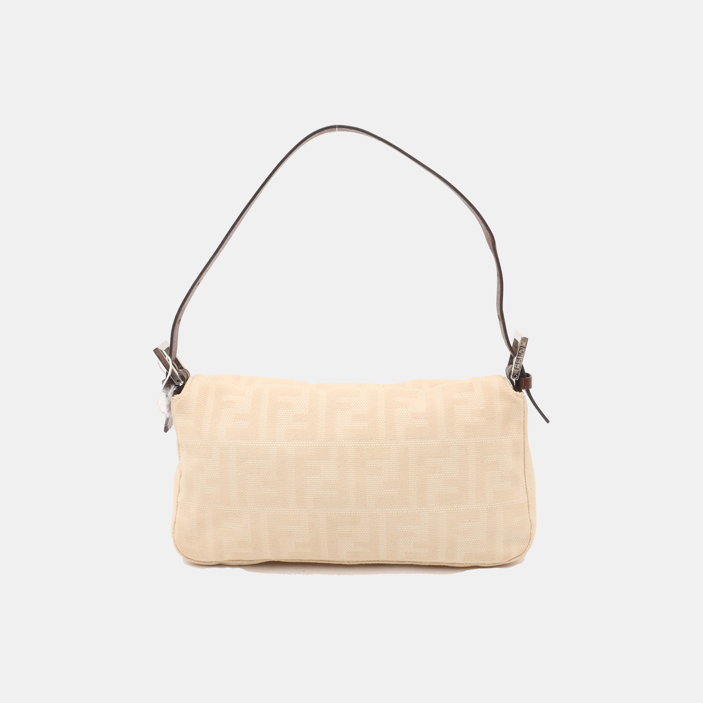 Fendi Baguette Beige Canvas Zucca Print Shoulder Bag