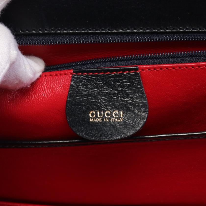 Gucci Bamboo Black Leather Handbag