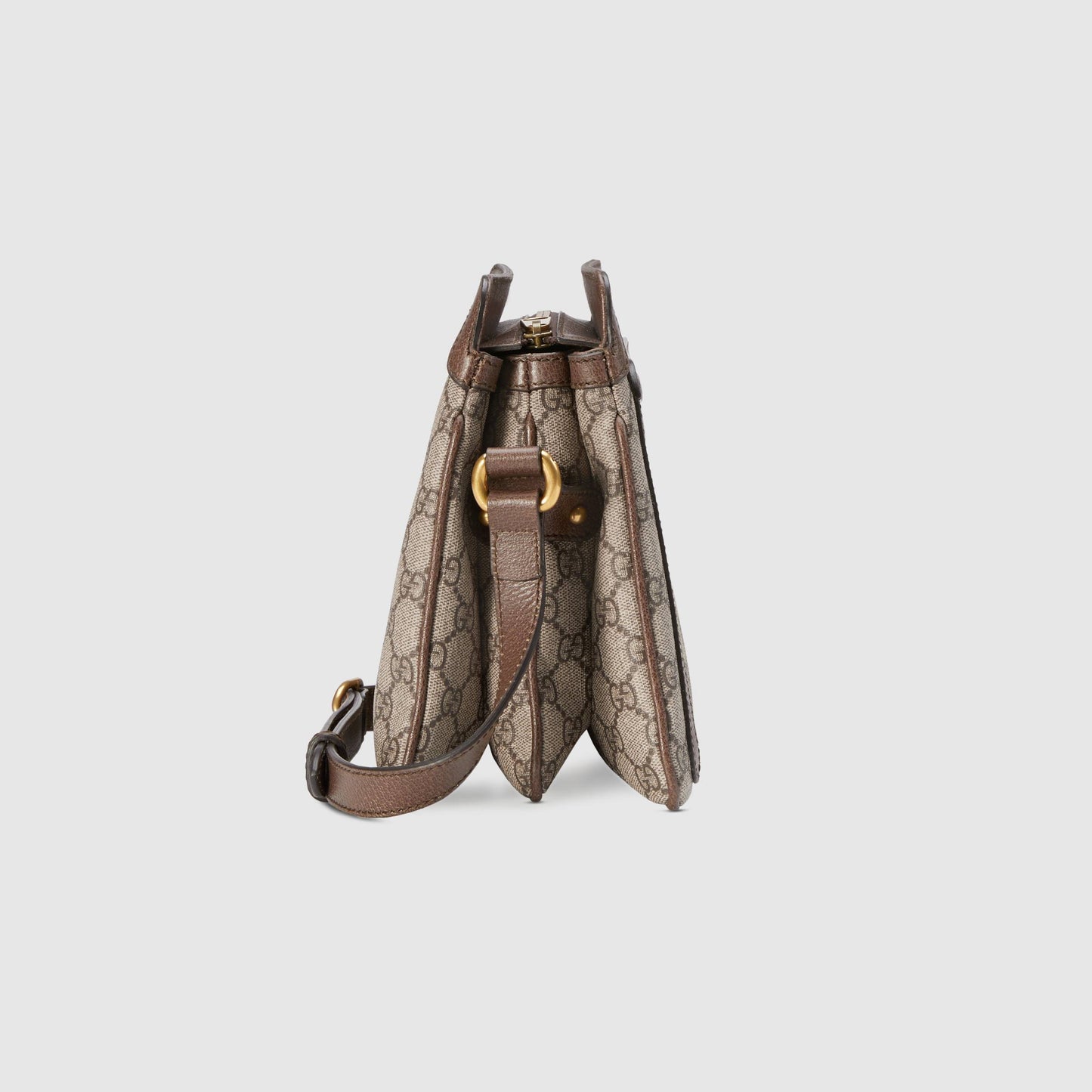 Gucci Monogram Saddle Leather Canvas Crossbody