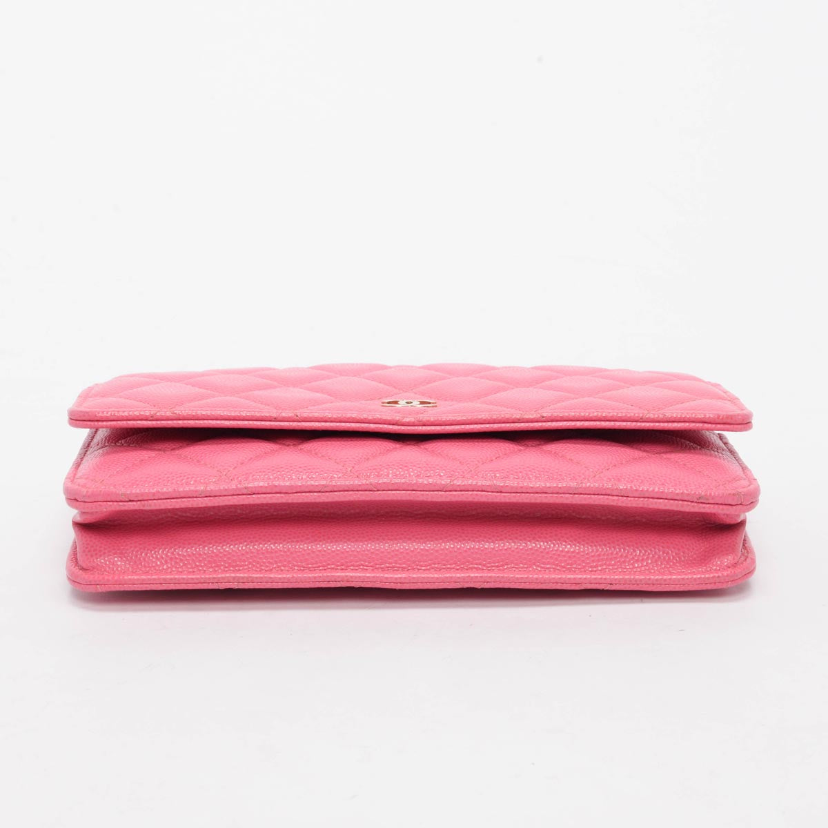 Chanel Pink Quilted Caviar Classic Wallet On Chain Crossbody