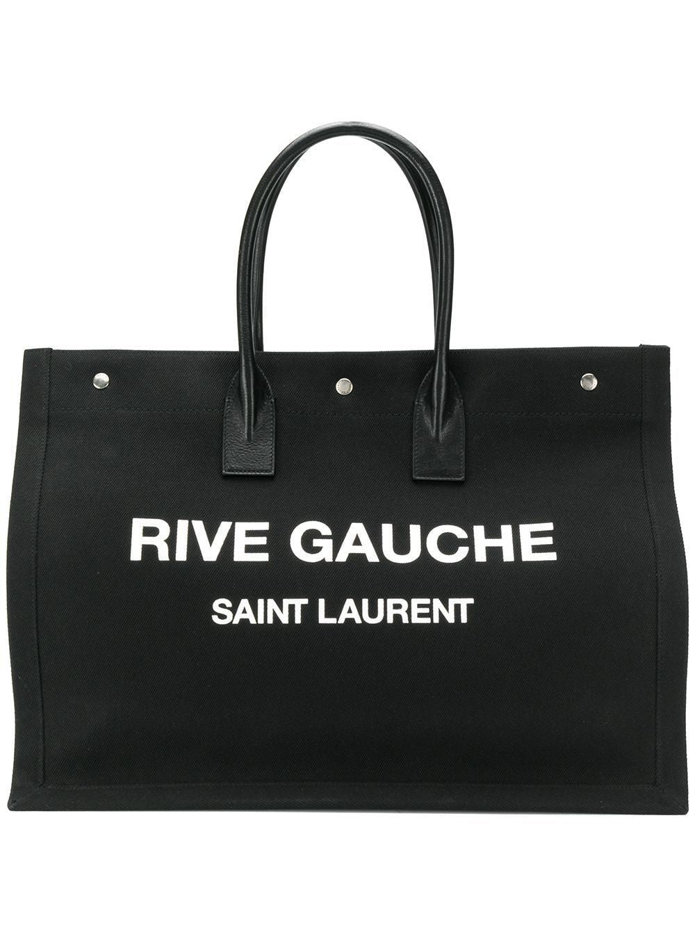 Luxury Saint Laurent Trending 2025 Men's Rive Gauche Tote Bag in Blackwhite |
