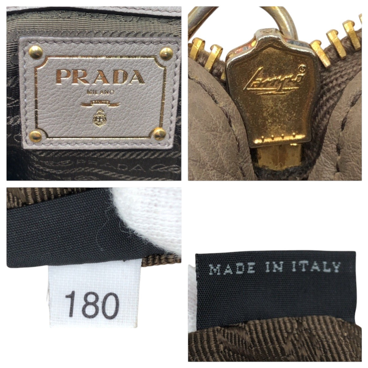 PRADA Tote Bag leather Beige Gold Metal Tote Bag handbag Vitterodino Women