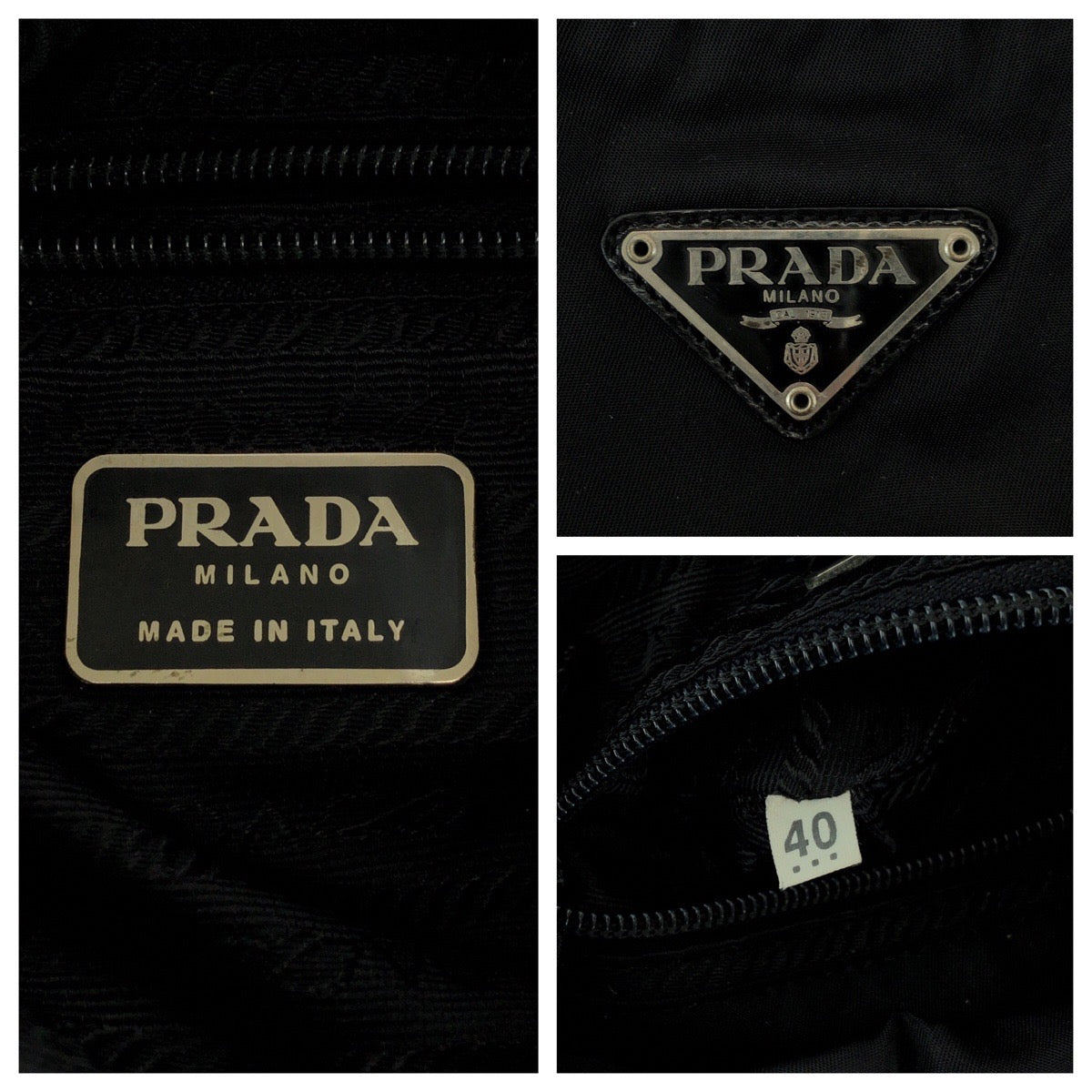 PRADA Backpack Nylon Black SilverMetal Backpack Backpack Test Triangle With logo Women