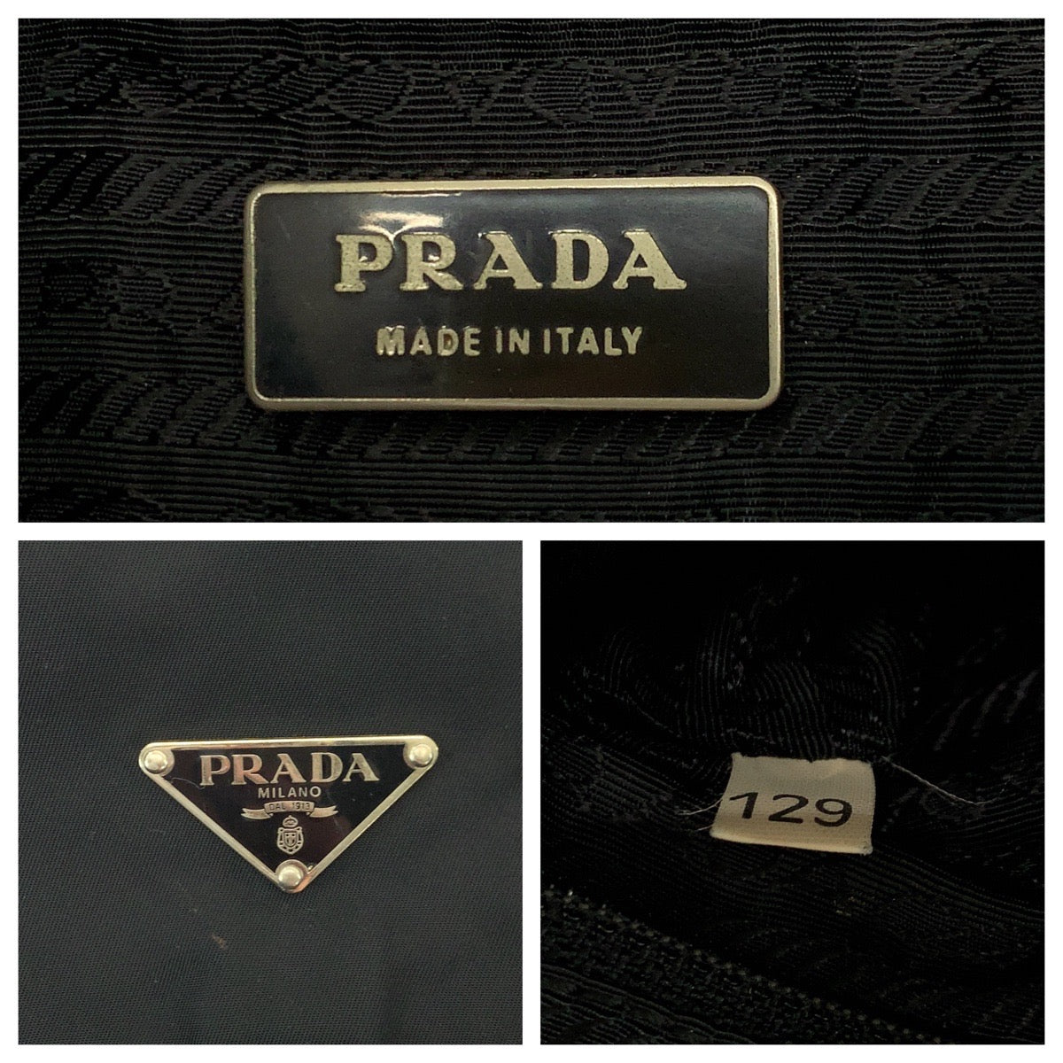 PRADA Shoulder Bag Nylon Black SilverMetal Shoulder Bag pochette Test Triangle With logo mens