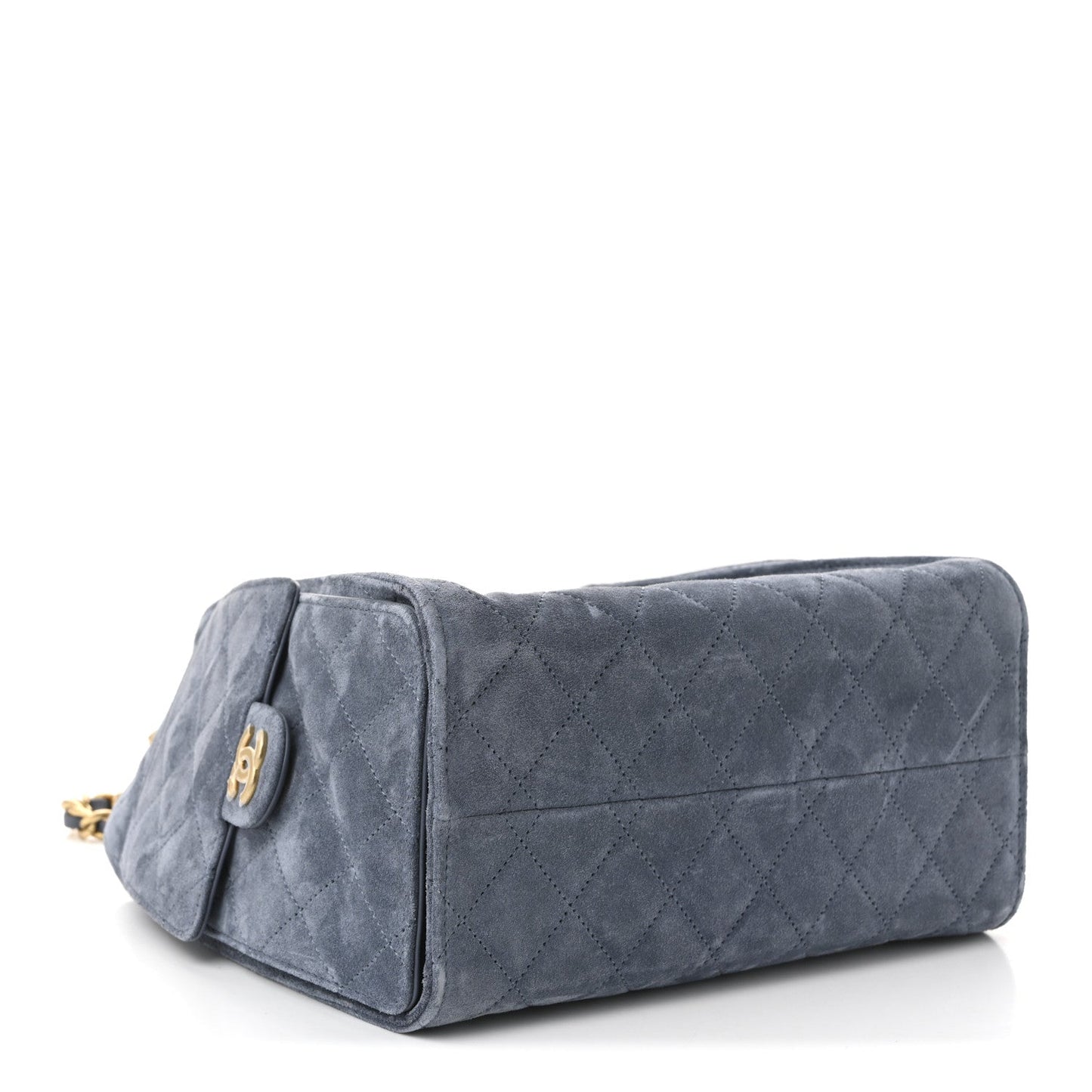 Suede Quilted Small Chanel 25 Handbag Blue