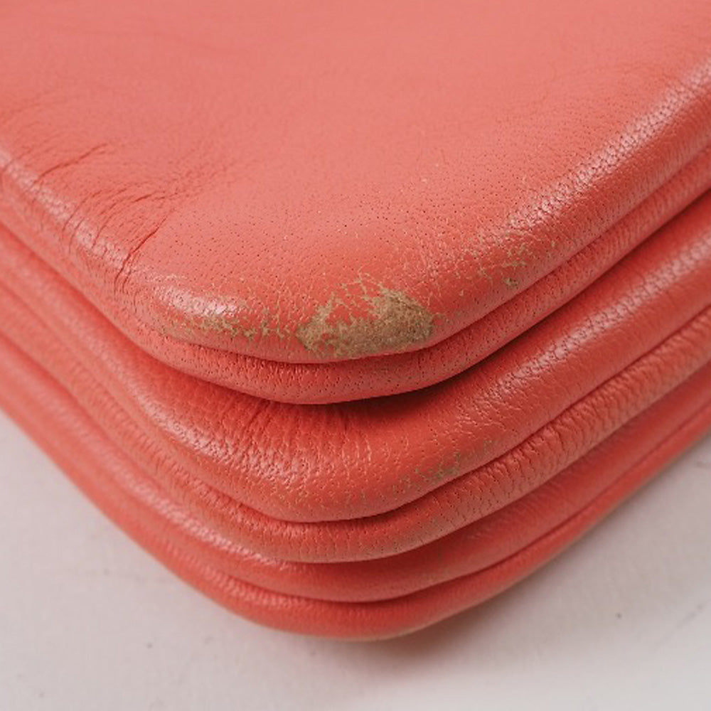 CELINE Shoulder Bag lambskin Coral pink Trios Mall Women