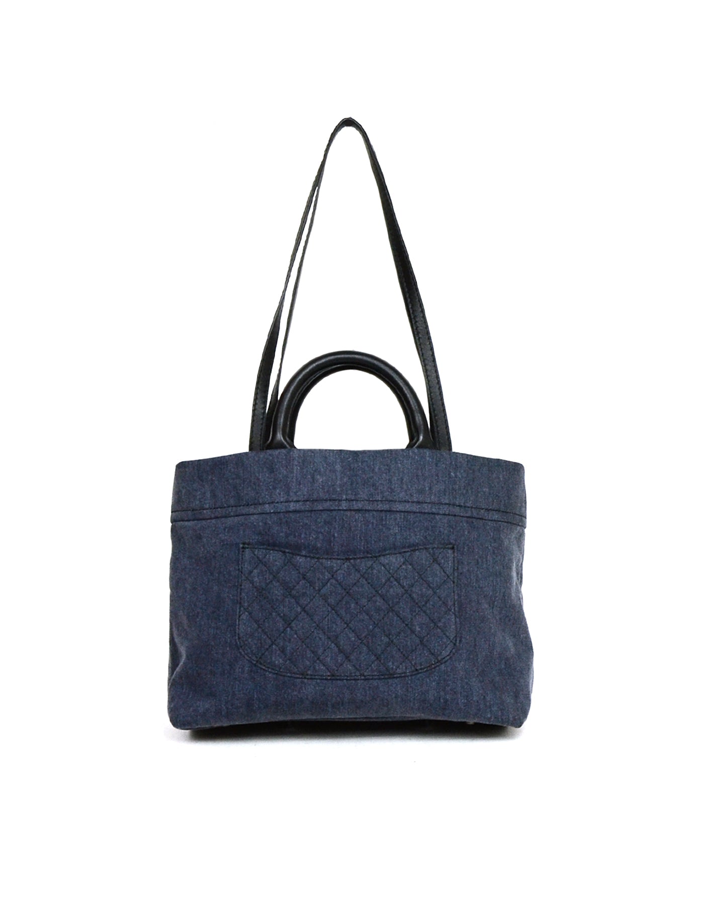 Chanel 2017 Blue Deauville Style Tote Bag w. Straps