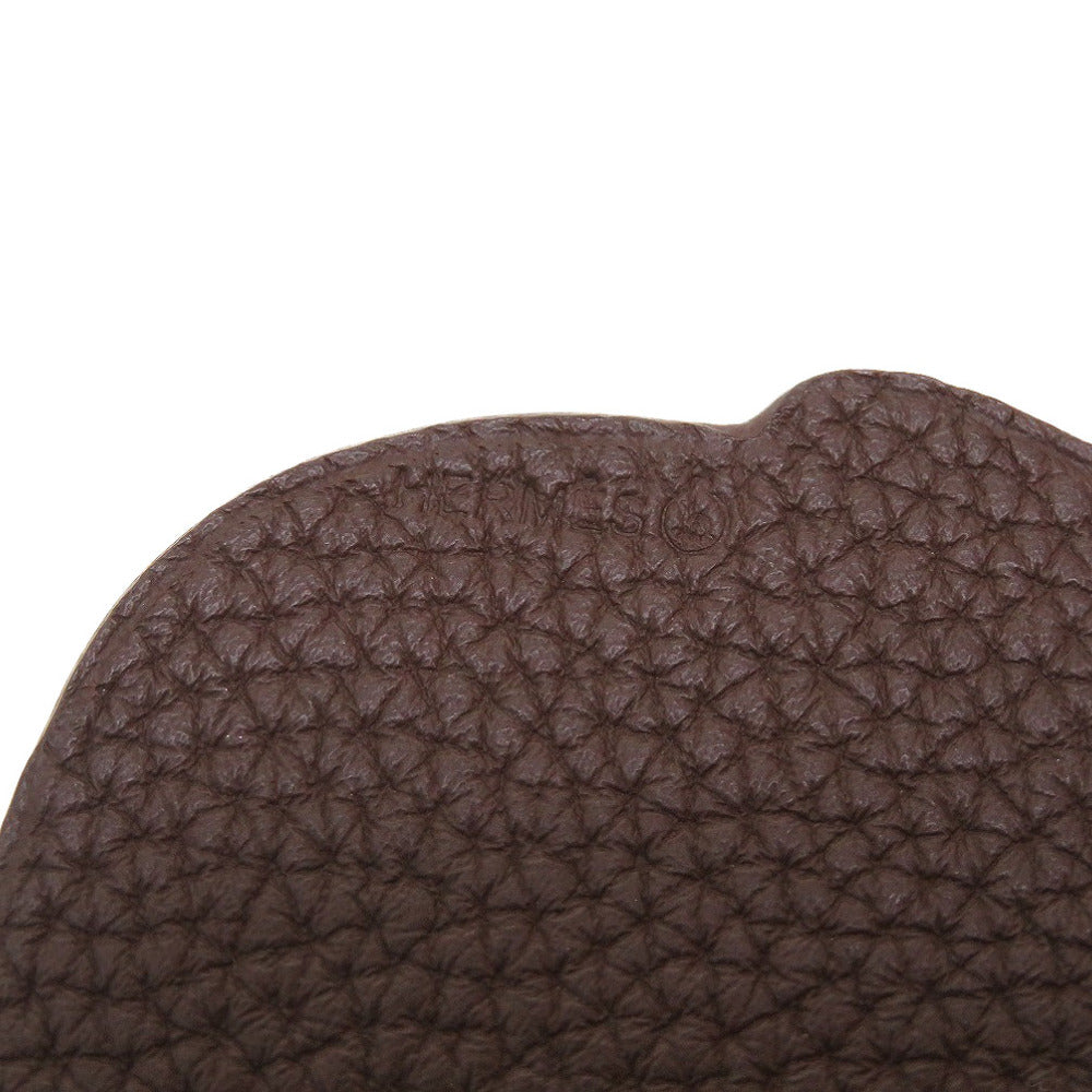 HERMES key ring Epsom , Togo Brown Bag charm Petit Ash Women