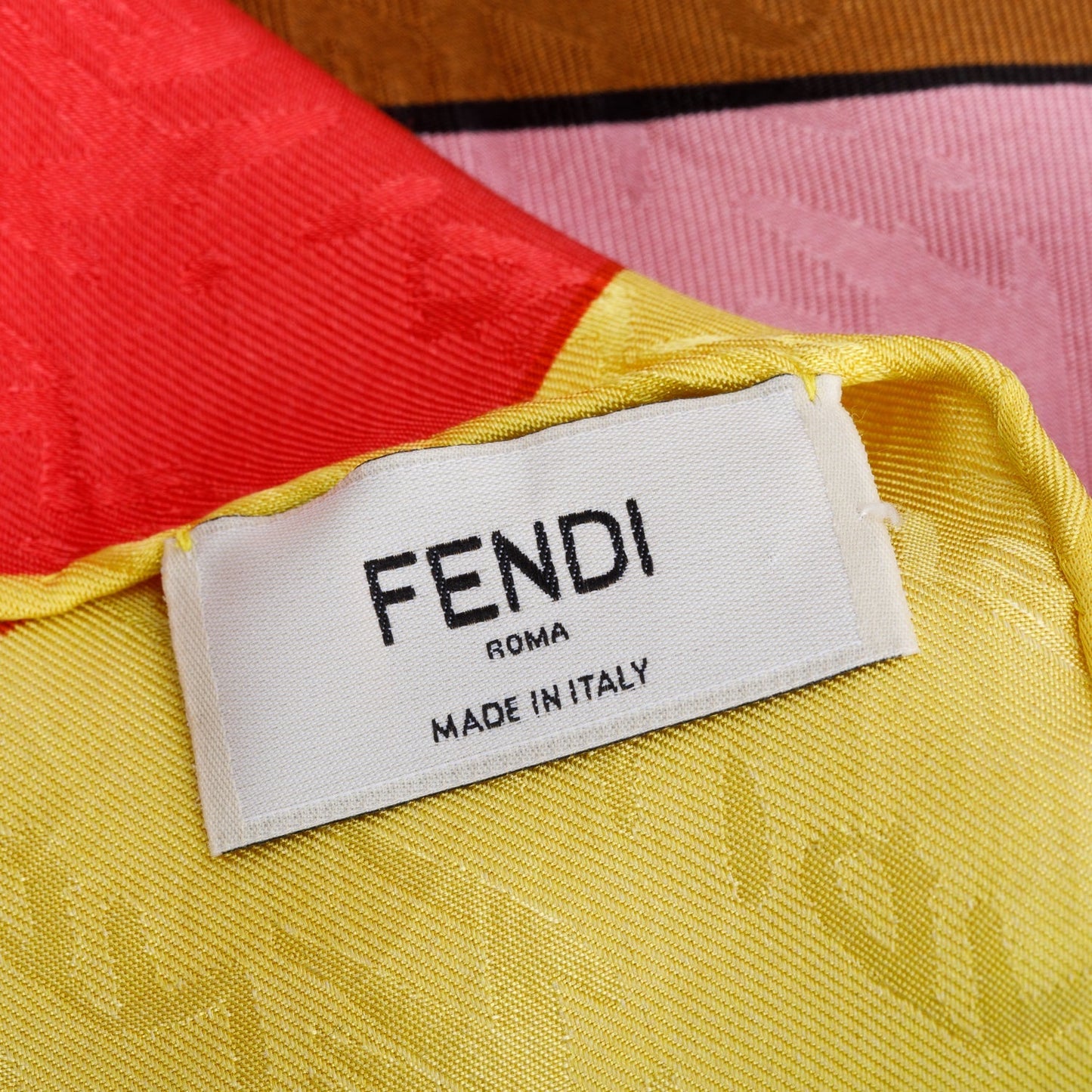 Fendi Multicolor Print Silk Foulard 90