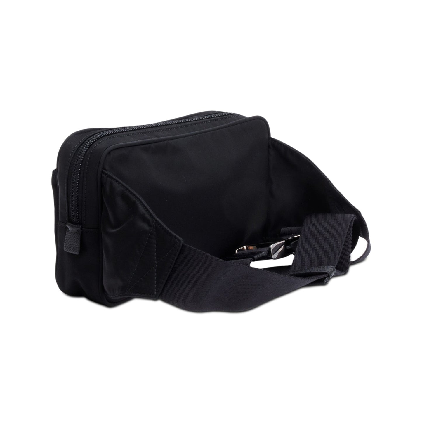 Prada Black Re-Nylon & Saffiano Leather Belt Bag