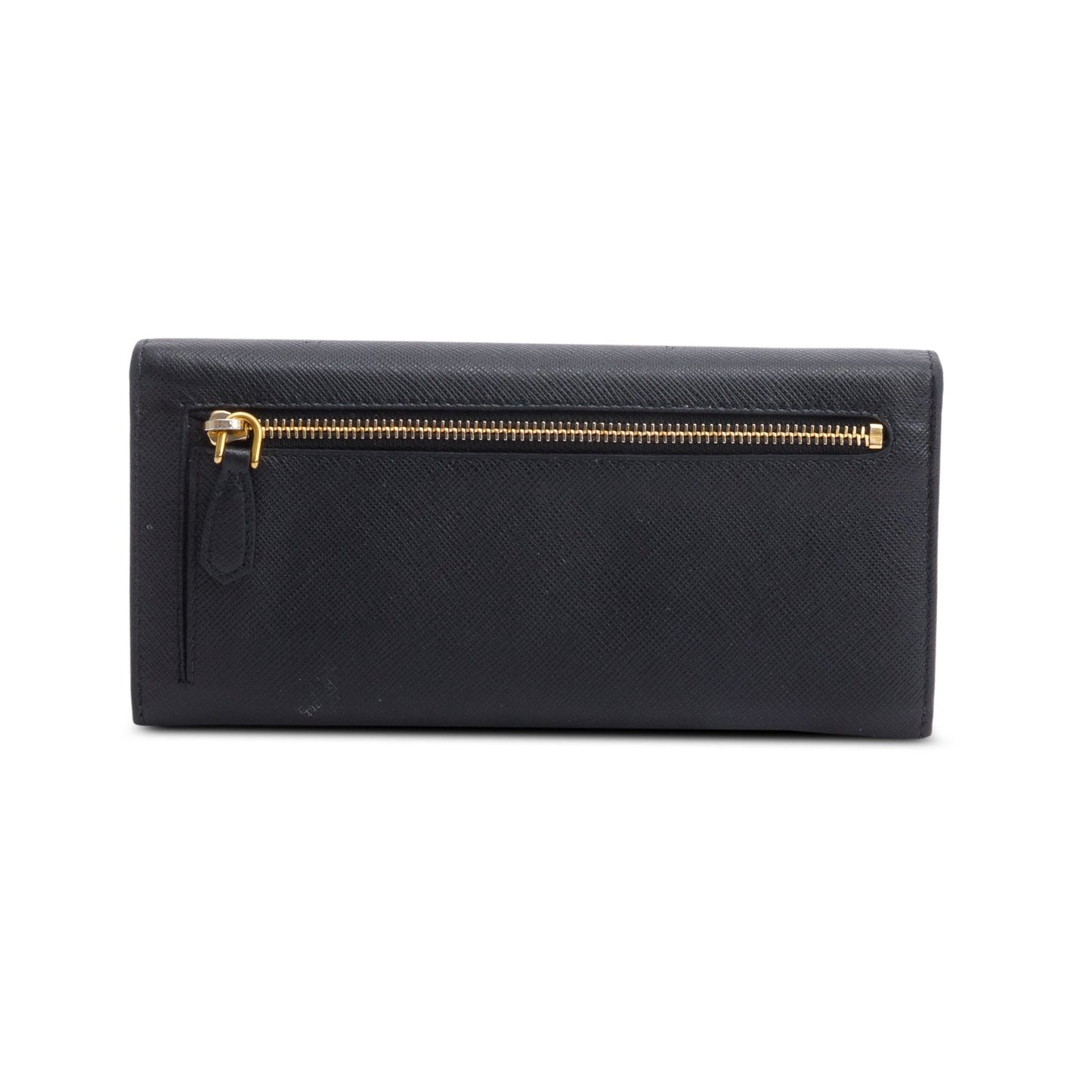 Prada Black Saffiano Metal Continental Wallet