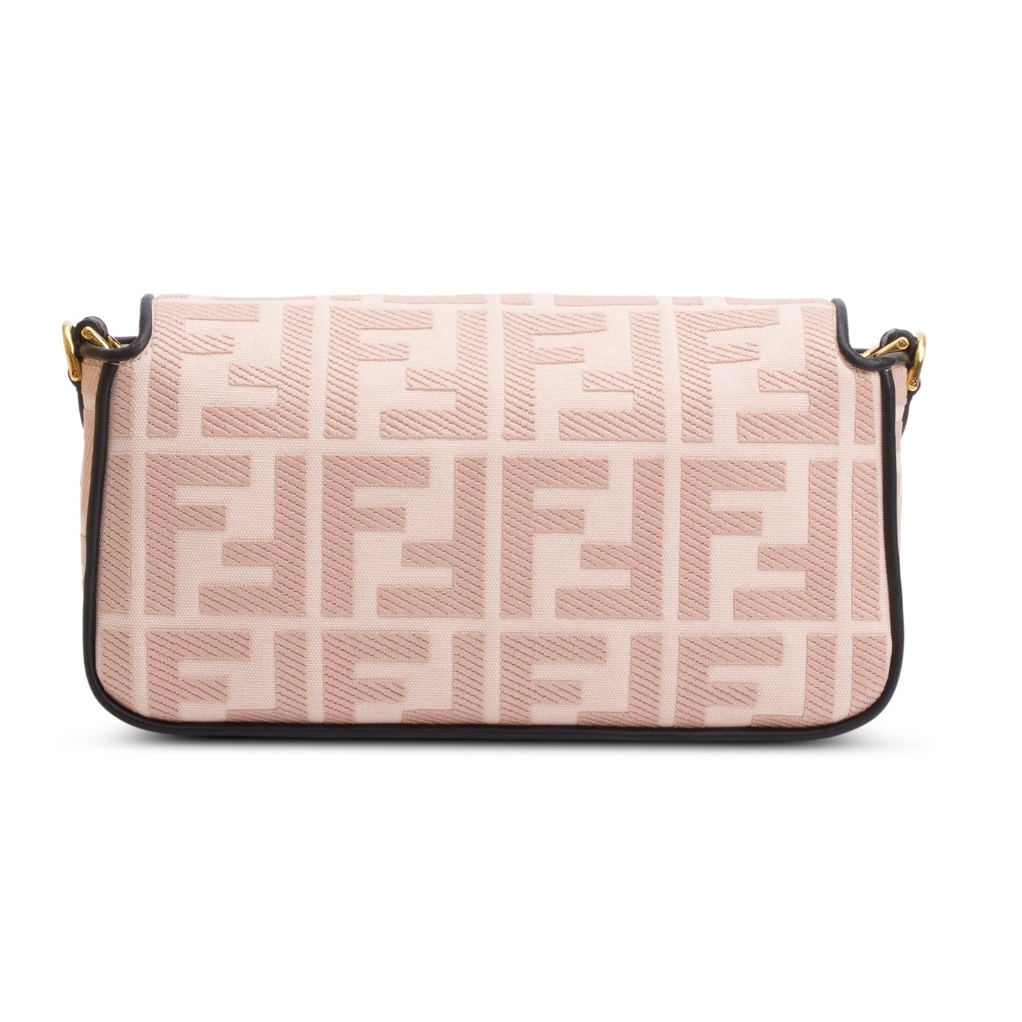 Fendi 2020 Pink FF Embroidered Canvas Baguette Shoulder Bag