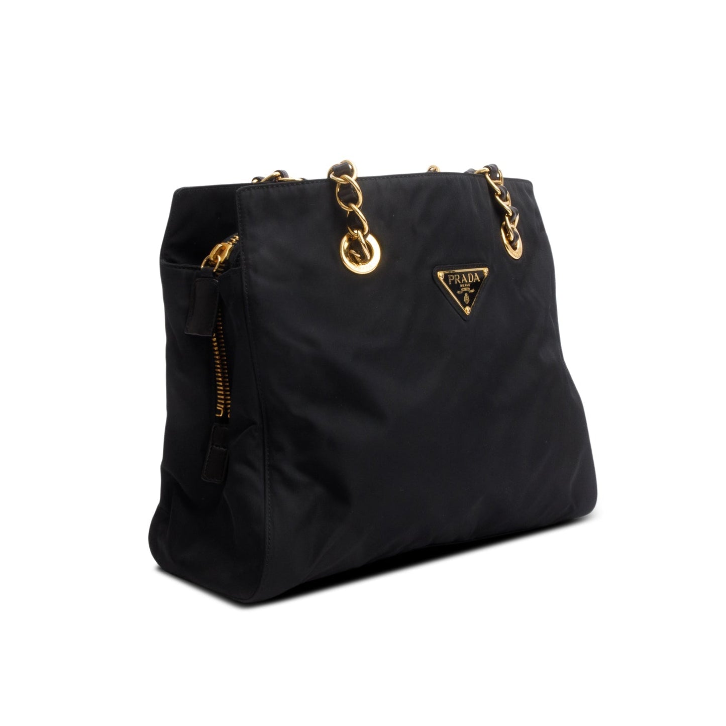 Prada Black Tessuto Nylon Chain Shoulder Bag