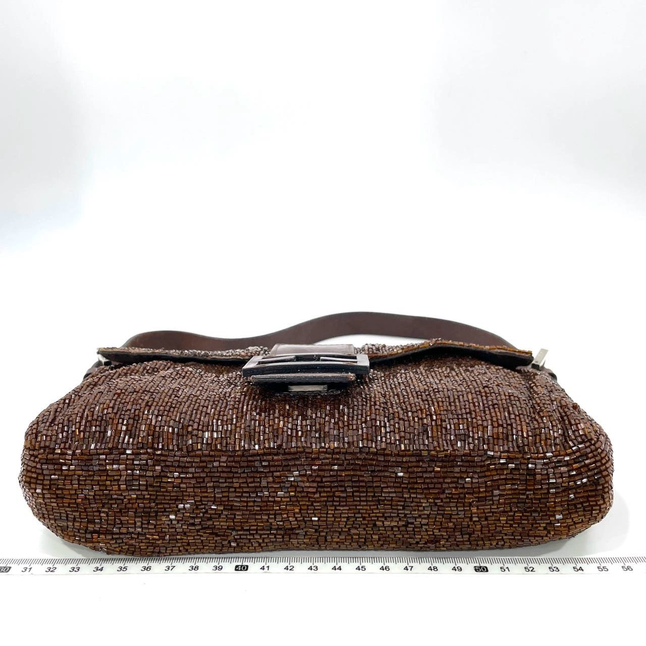 Fendi Baguette Dark Chocolate Brown Glitter Beads