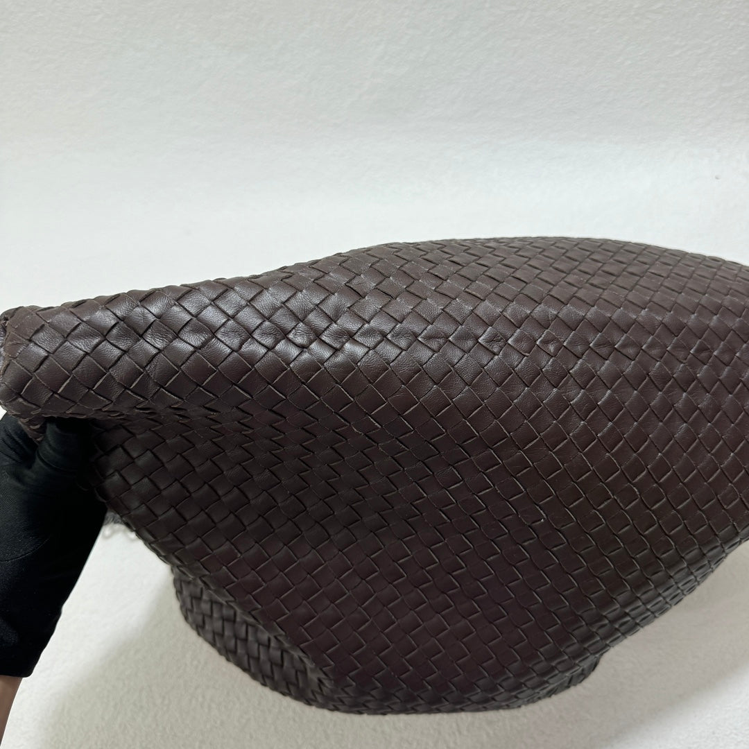 Bottega Veneta Maxi Convertible Tote Bag Hobo Brown Leather Two-way Carry 50cm