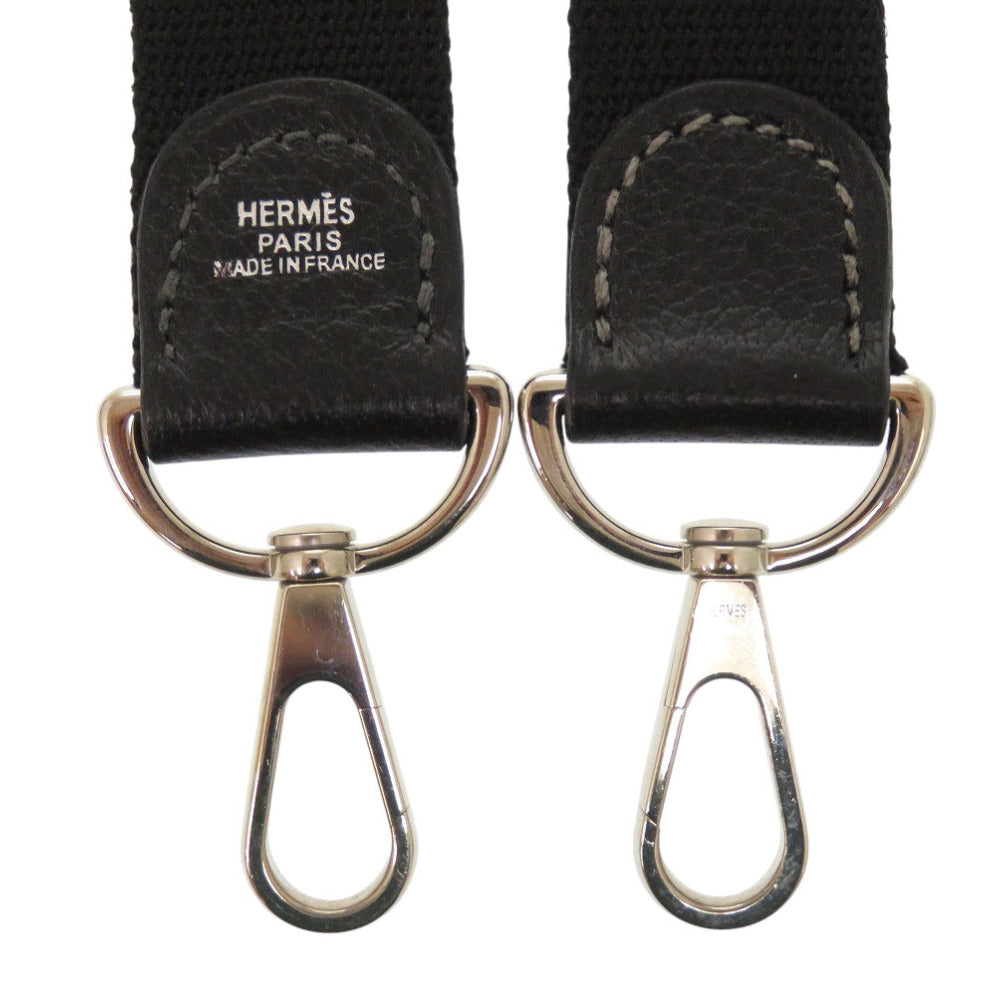 HERMES Shoulder strap Canvas, Leather black