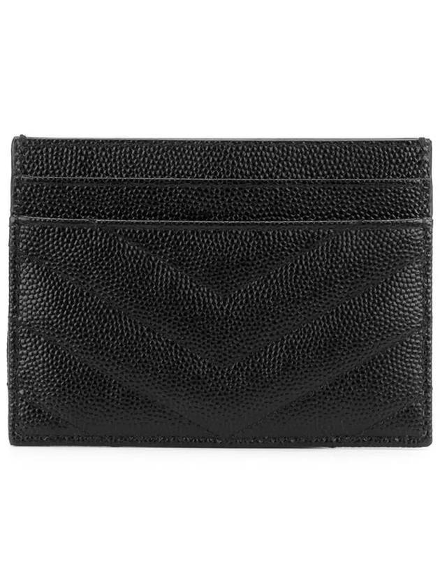 Luxury Saint Laurent Trending 2026 Gold Hardware Matelasse Caviar Leather Card Wallet Black