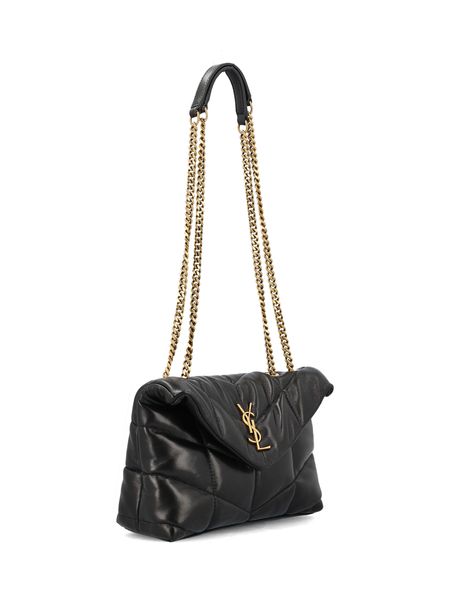 Luxury Saint Laurent Trending 2025 Women's QuiltedPuffer Toy Shoulder Bag in Black | Size UNICA |