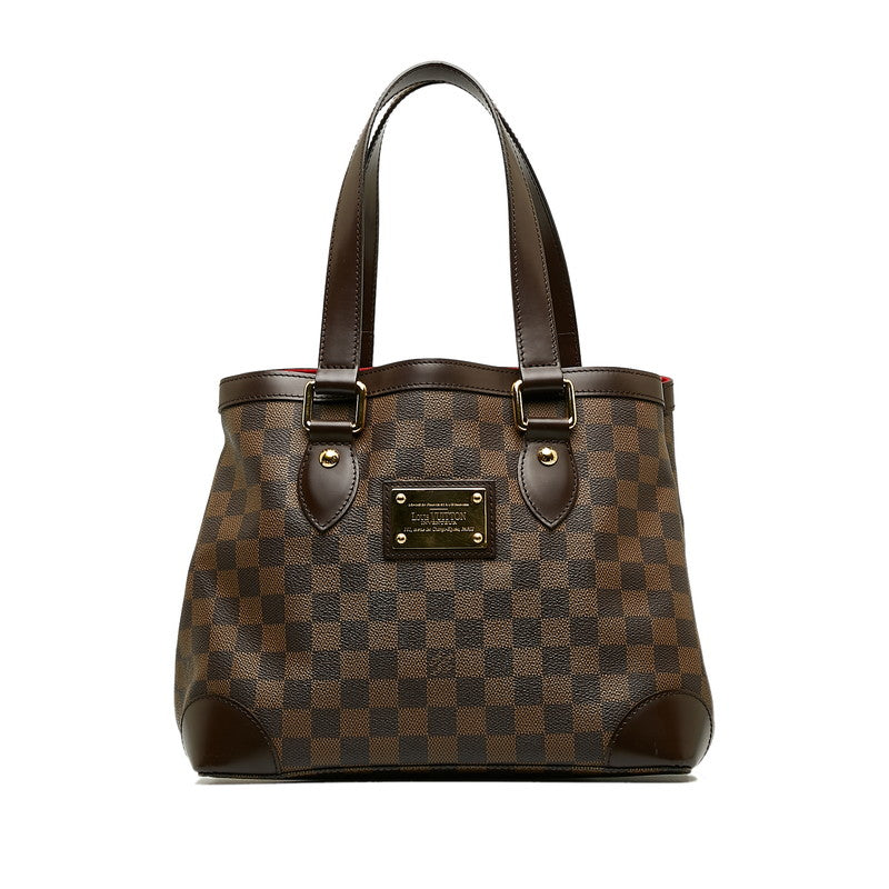Louis Vuitton Damiere Hamsteed PM Tote Bag Brown PVC Leather Ladies Louis Vuitton