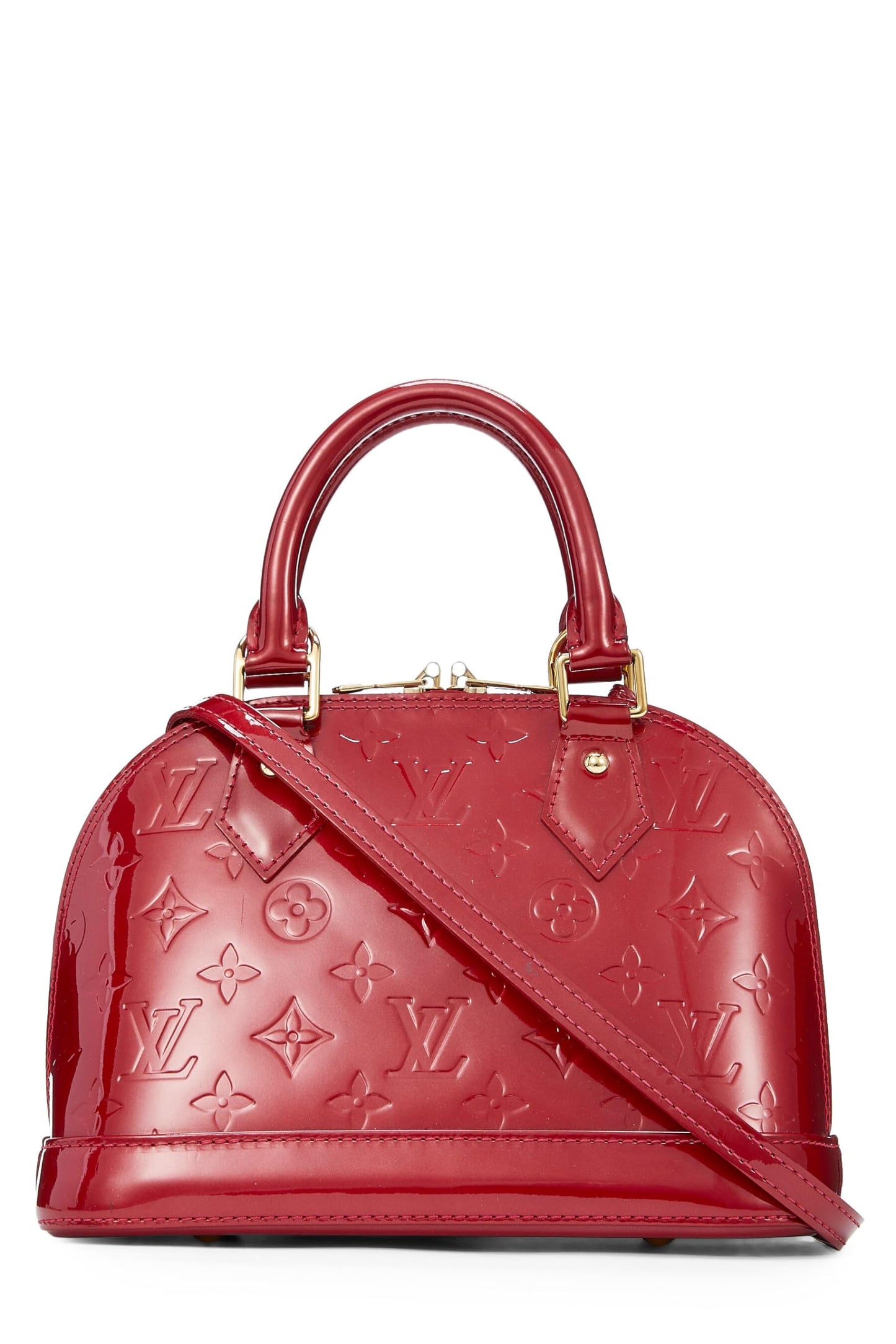 Louis Vuitton, Cerise Monogram Vernis Alma BB, Red