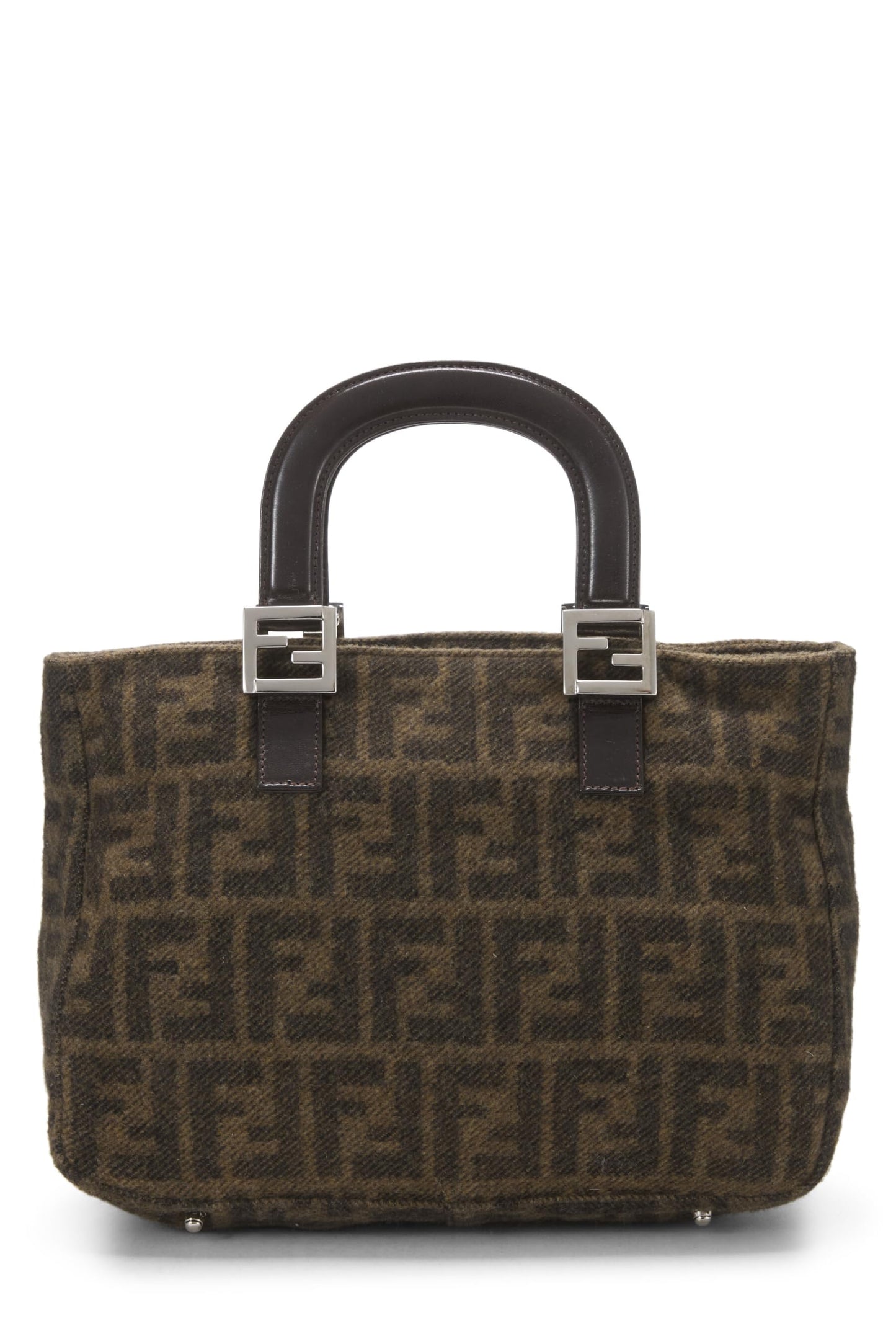 Fendi, Brown Zucca Wool Handbag, Brown