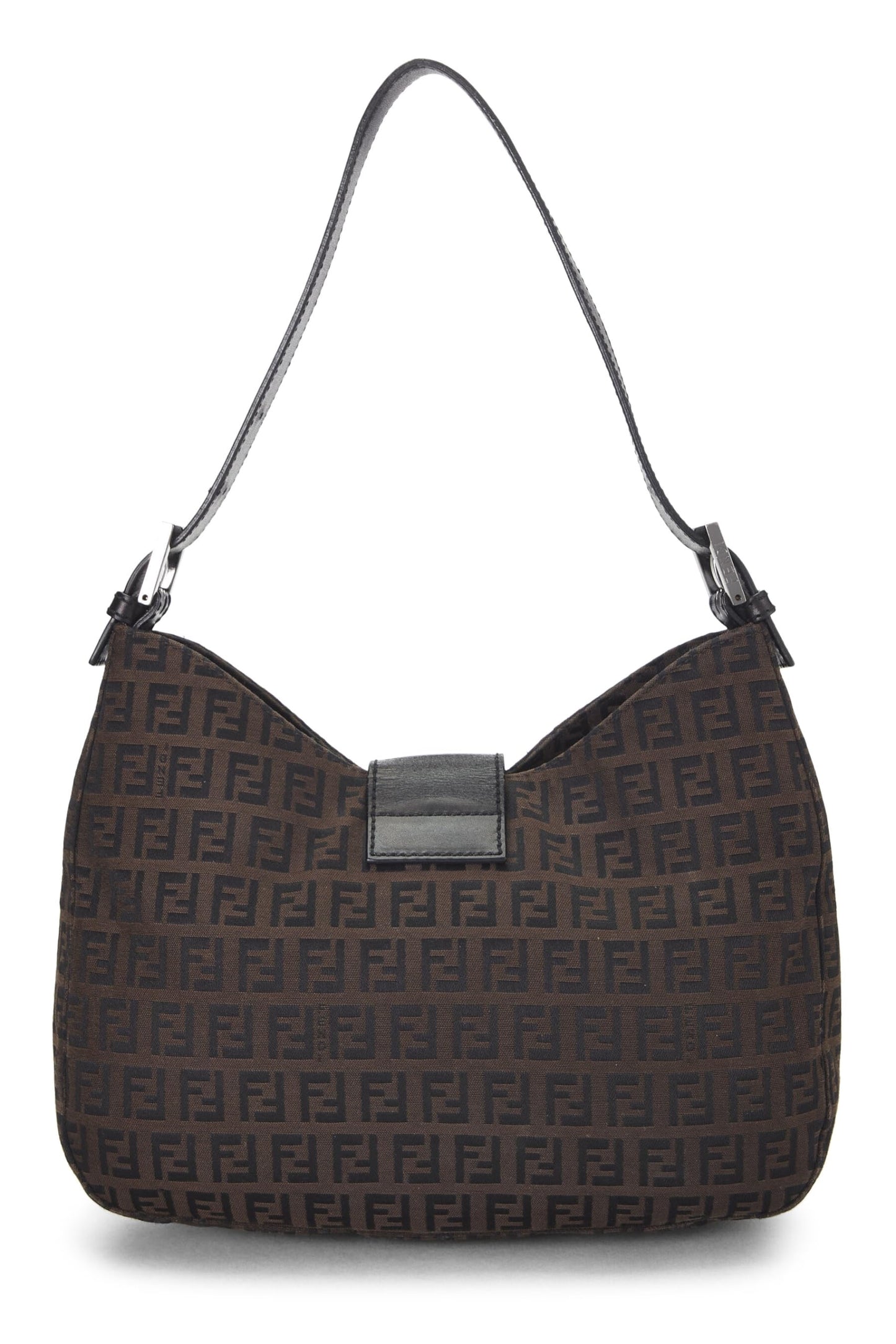 Fendi, Brown Zucchino Canvas Shoulder Bag, Brown