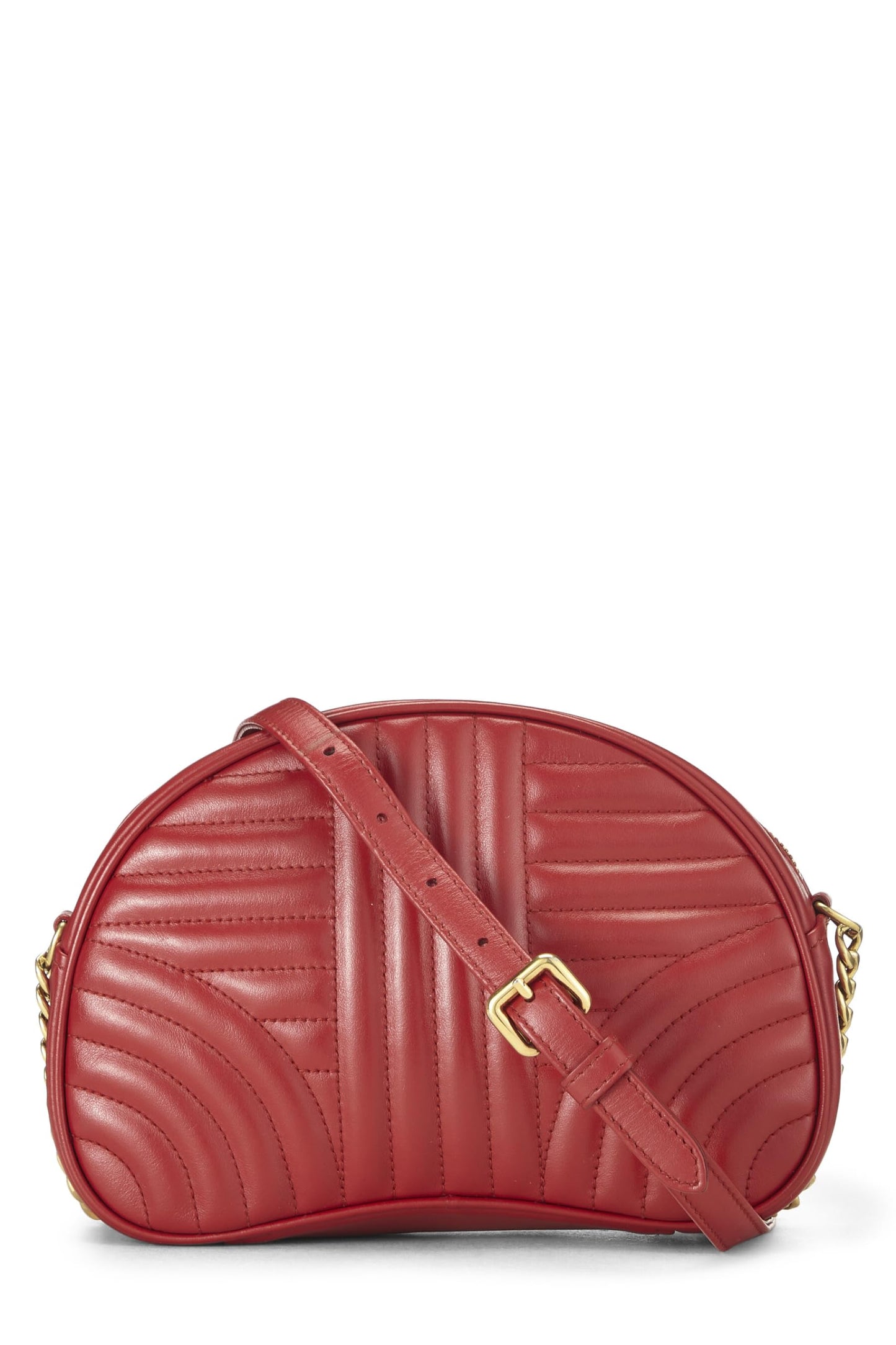 Prada, Red Calfskin Diagramme Crossbody Bag, Red