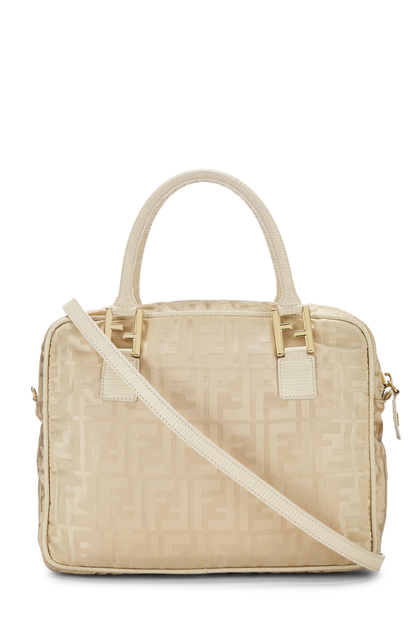 Fendi, Beige Zucca Nylon Handbag, Beige