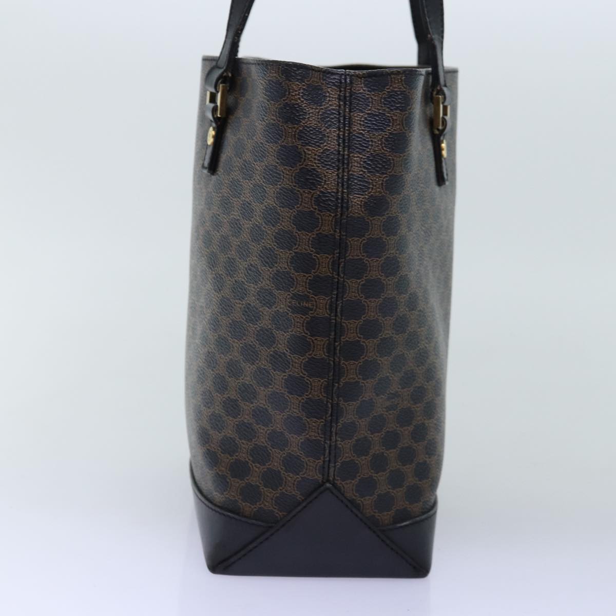 Luxury CELINE Macadam Canvas Hand Bag PVC Black 73589