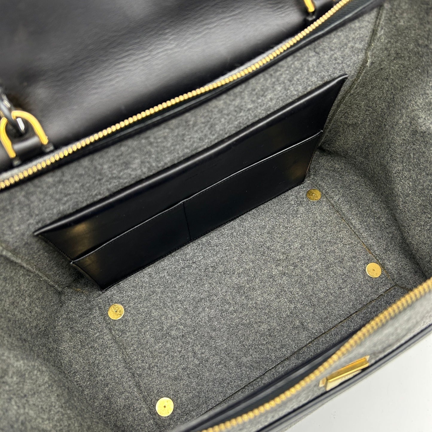 Luxury CELINE Felt Calfskin Small Belt Bag Grey Black LA17371