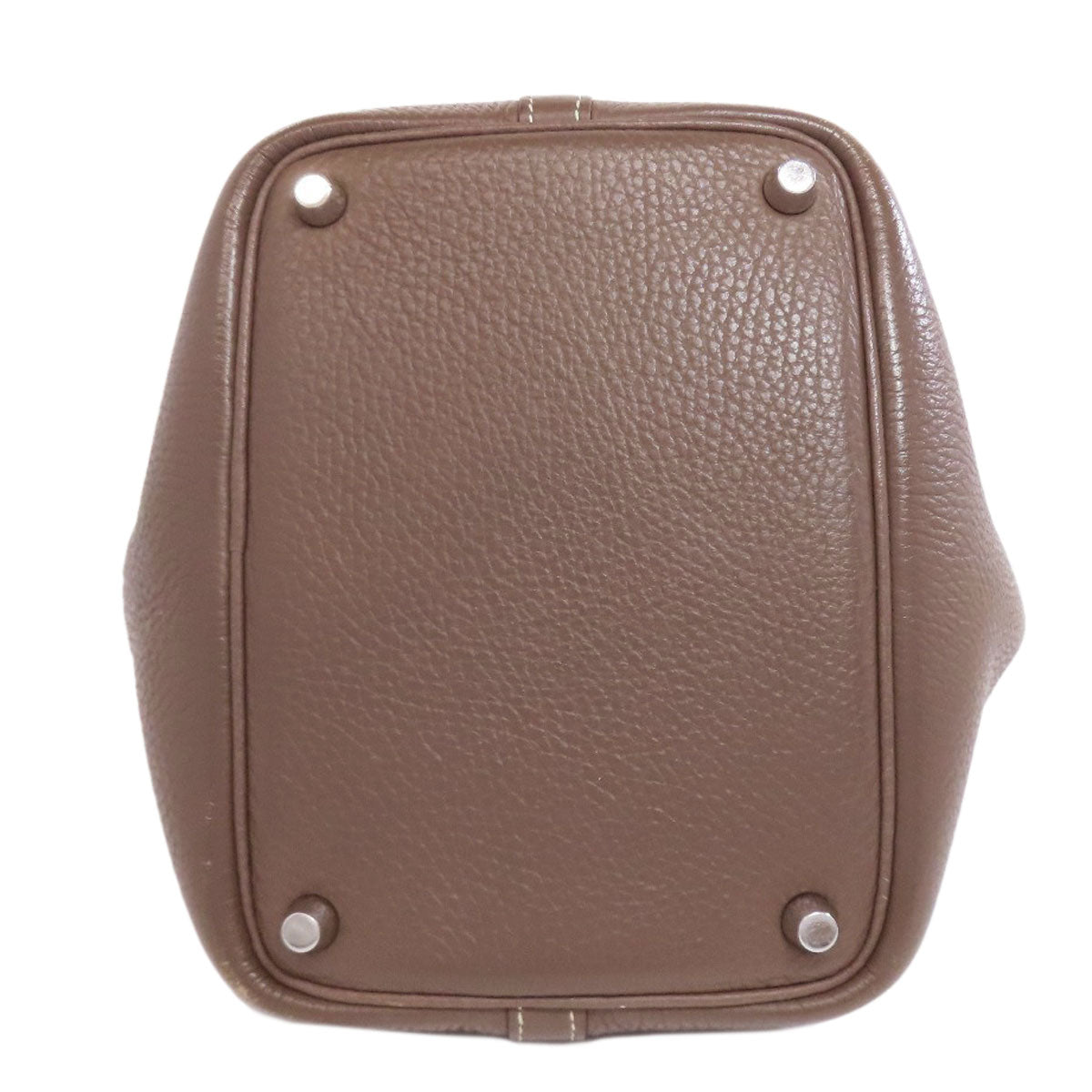 HERMES Handbag Taurillon Clemence beige Picotin Lock PM Etoupe SilverMetal