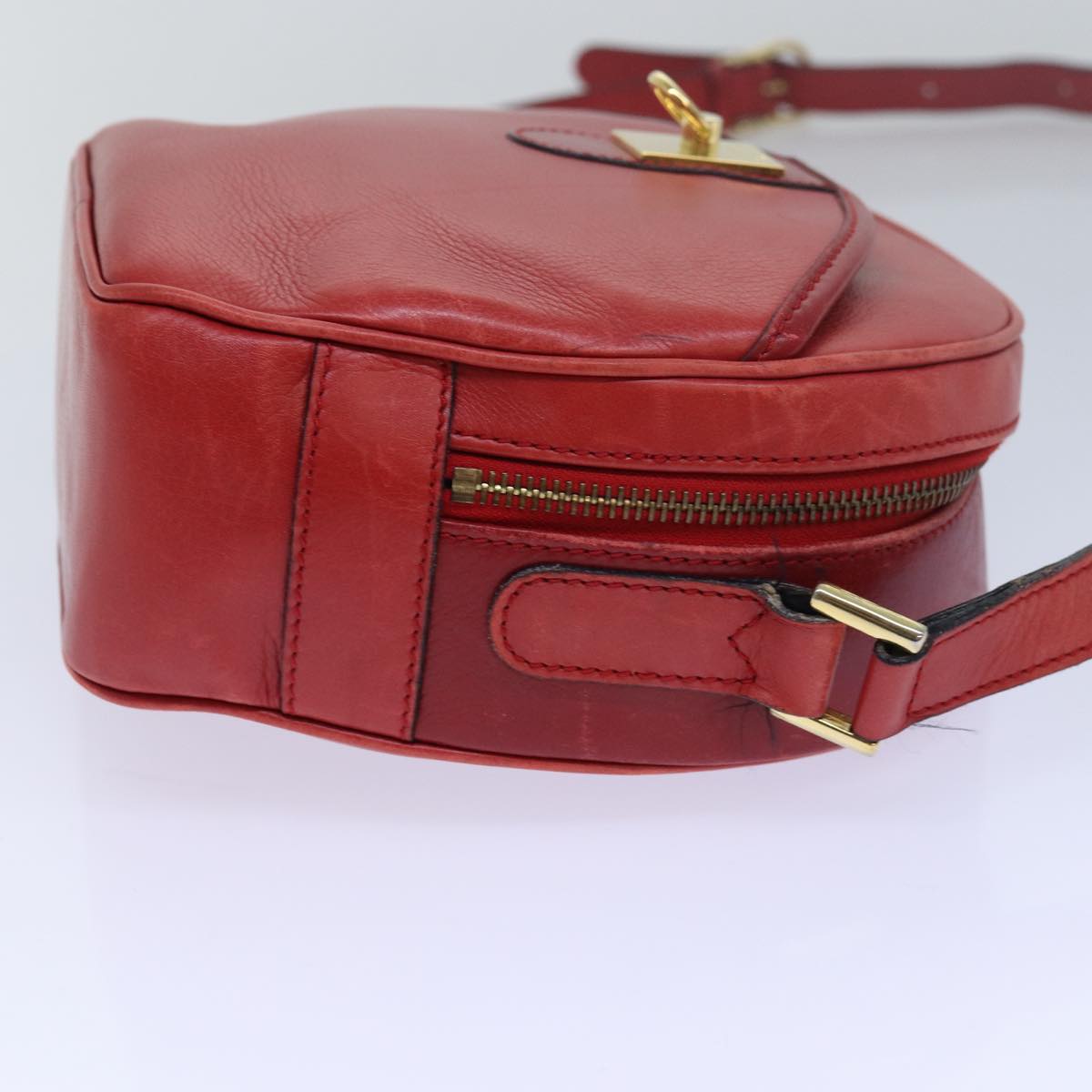 Luxury CELINE Shoulder Bag Leather Red 77720
