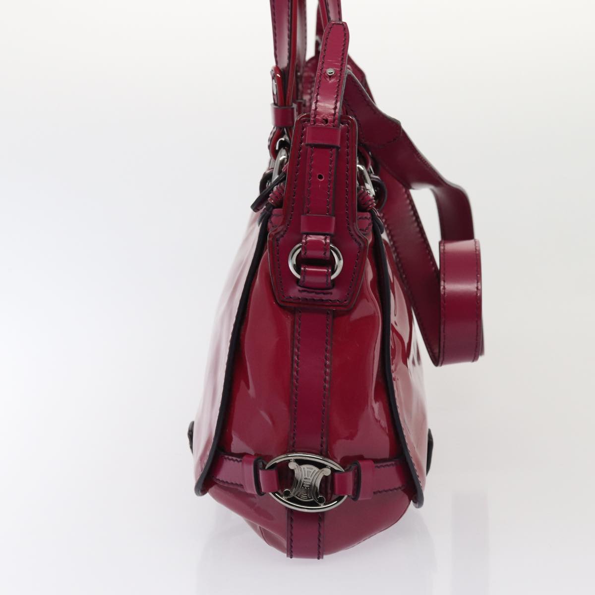 Luxury CELINE Hand Bag Patent leather 2way Pink 77739