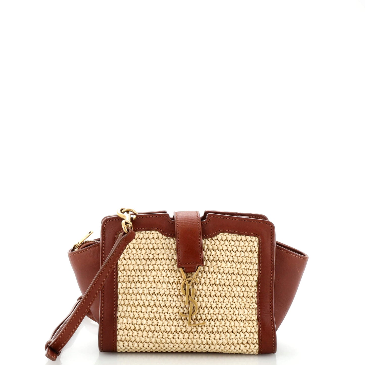 Luxury Saint Laurent Trending 2026 Monogram Cabas Downtown Raffia and Leather Toy