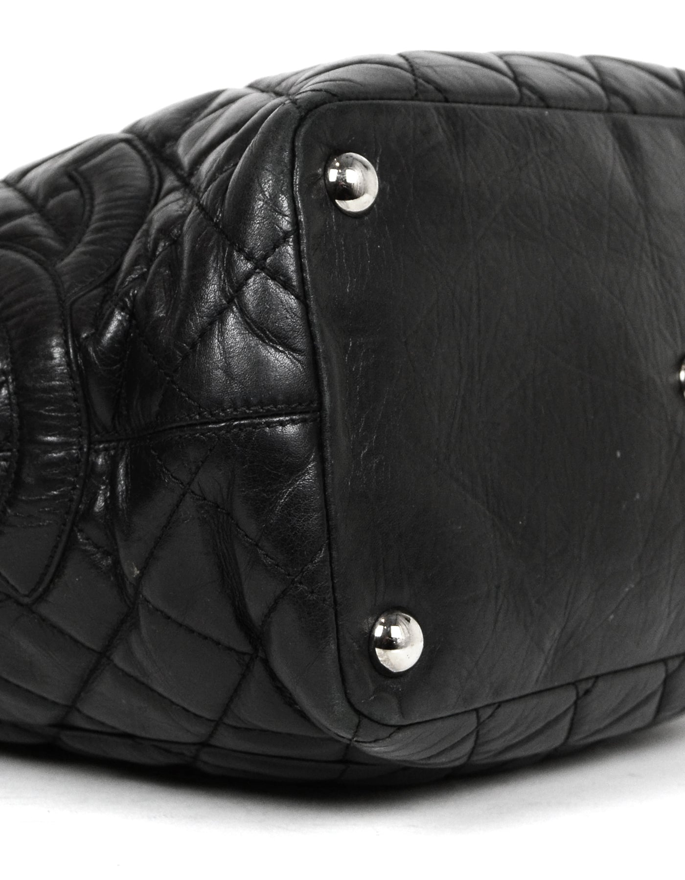 Chanel Leather Black Calfskin Leather CC Cambon Tote Bag