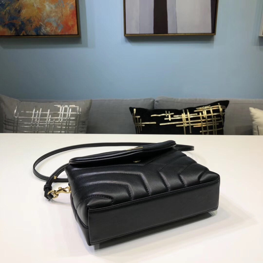 Yves Saint Laurent Loulou Mini Shoulder Bag Black 7in/