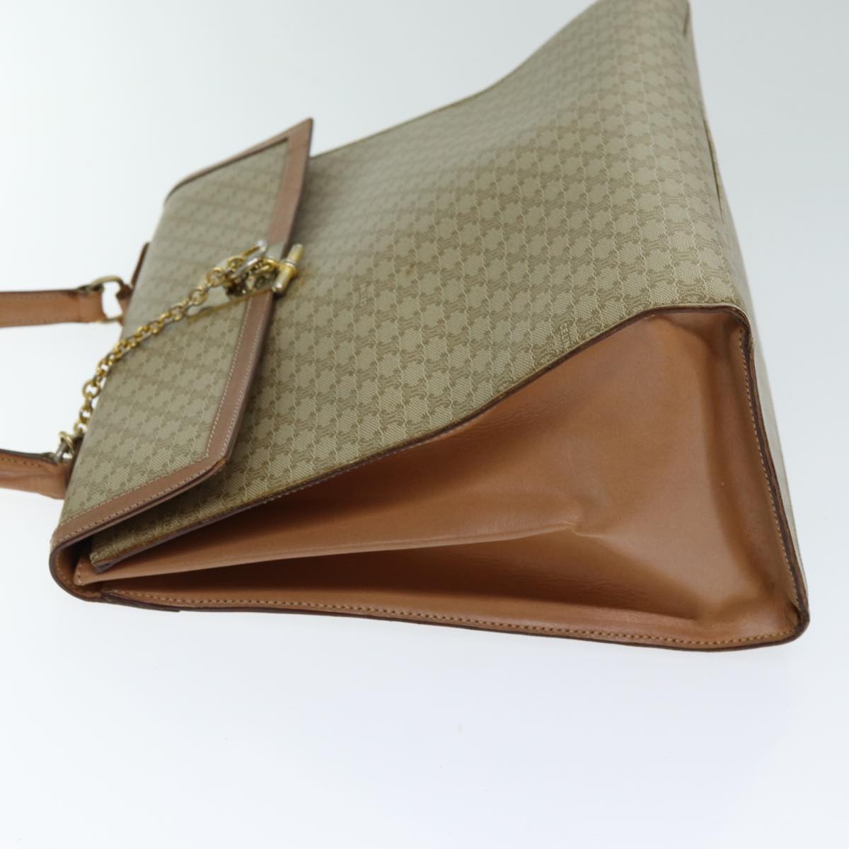 Luxury CELINE Macadam Canvas Hand Bag Beige 80878