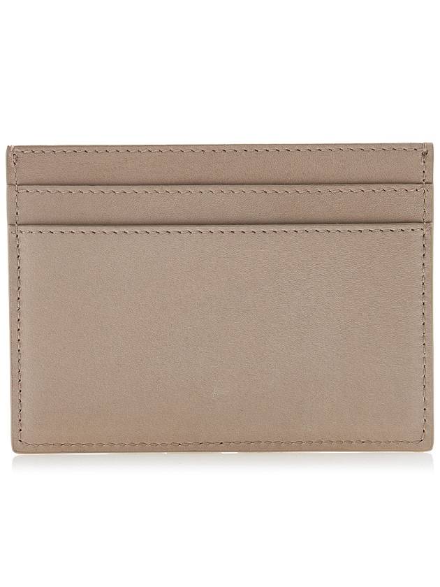 Luxury Saint Laurent Trending 2026 Cassandre Debossed Logo Leather Card Wallet Beige
