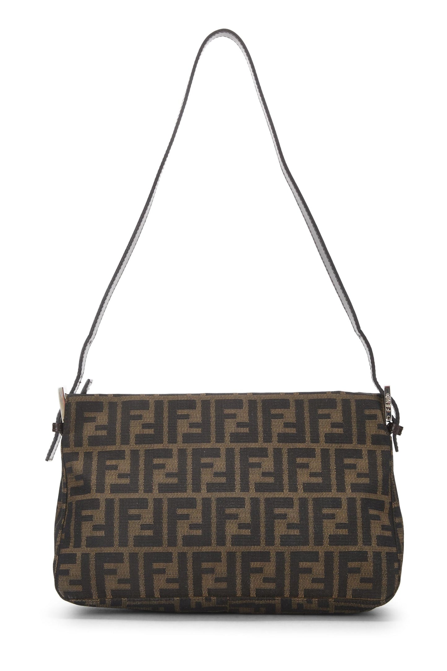 Fendi, Brown Zucca Canvas Shoulder Bag, Brown