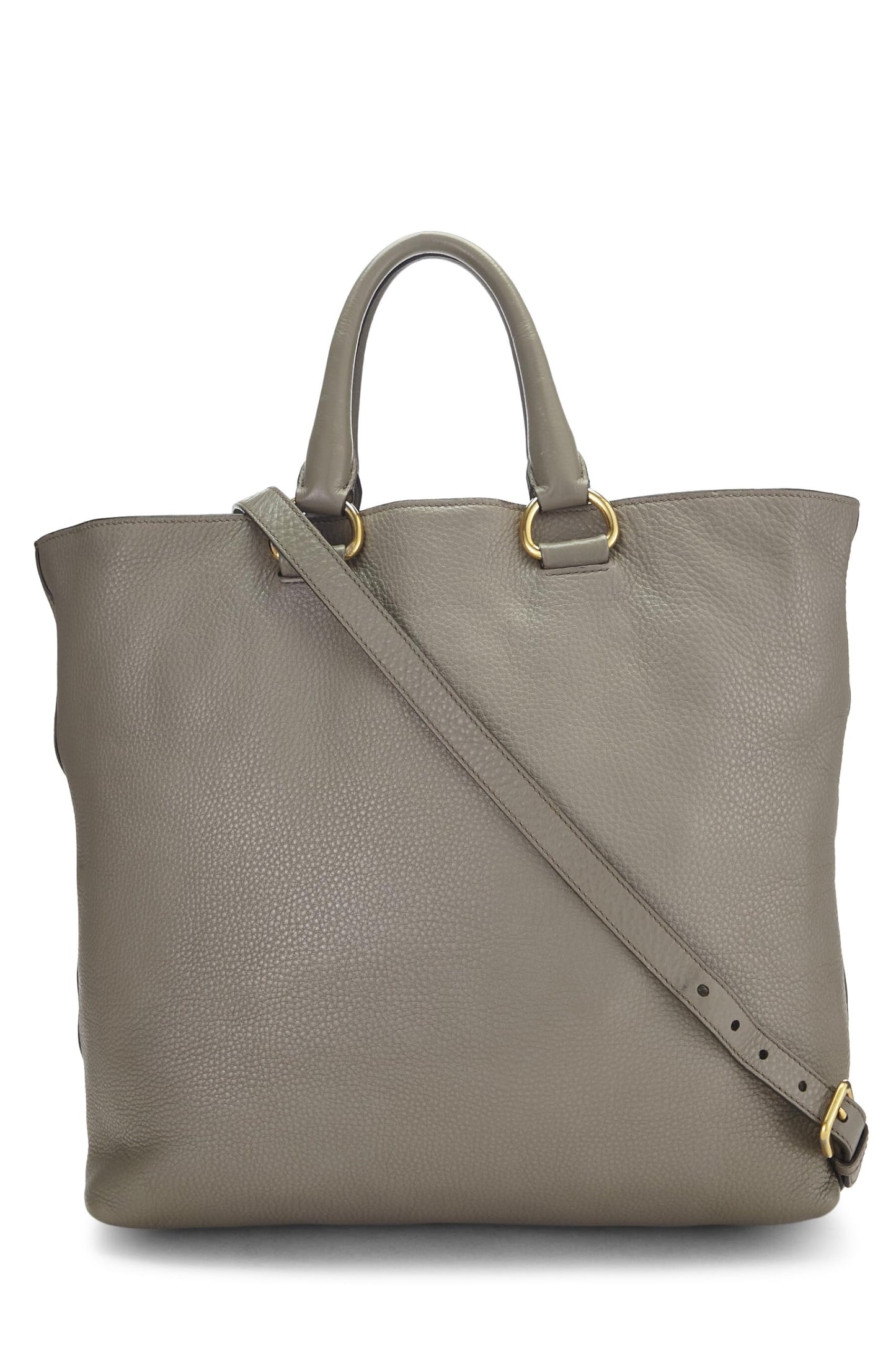Prada, Grey Vitello Daino Shopping Tote, Grey