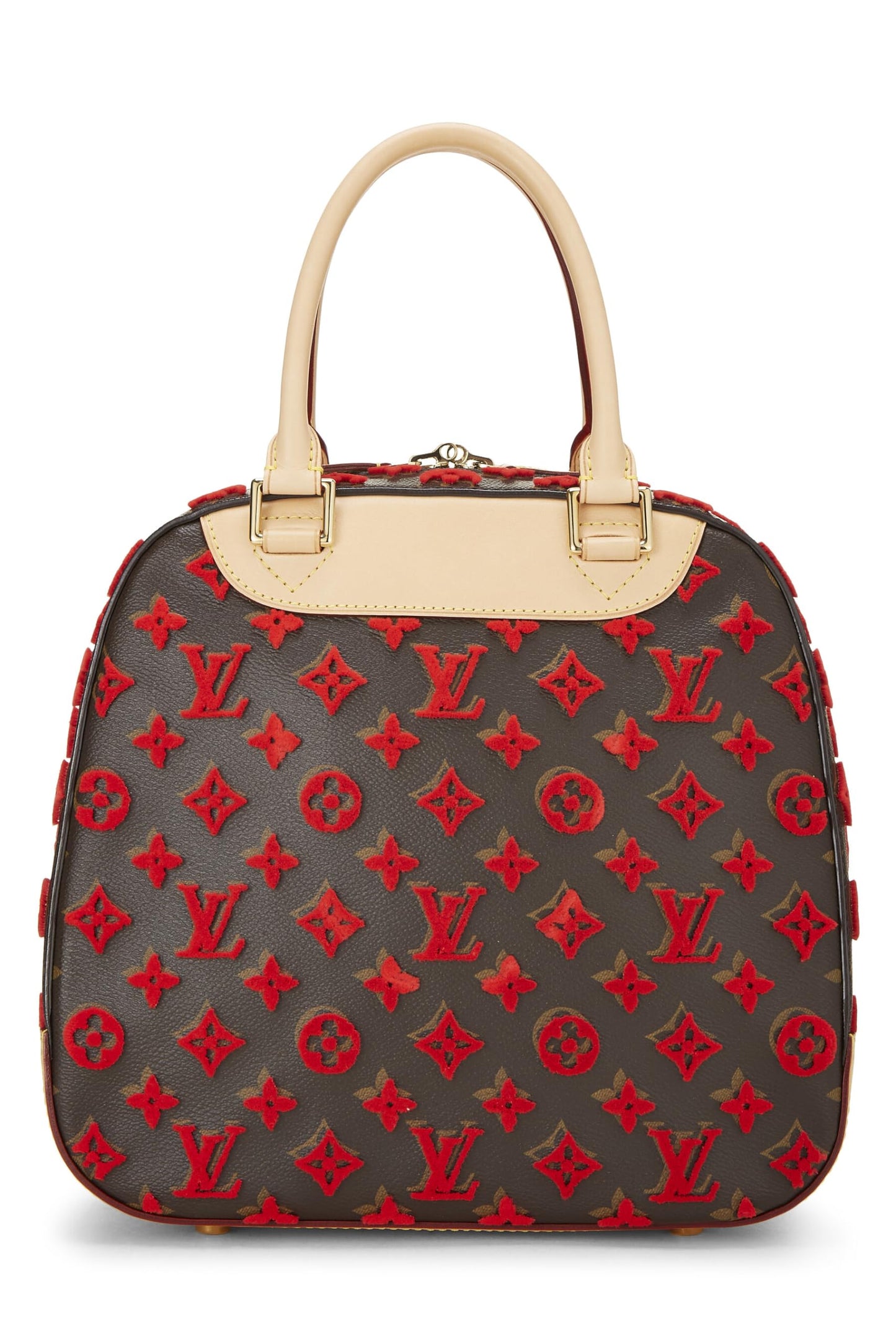 Louis Vuitton, Red Monogram Tuffetage Deauville Cube, Red